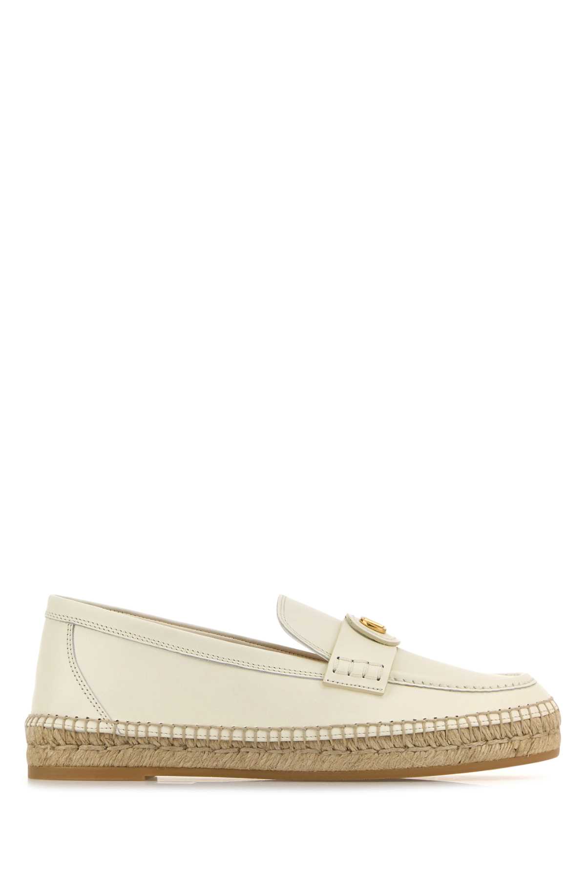 【VALENTINO】leather VLogo Signature espadrilles ホワイト Valentino Garavani White Leather Vlogo Signature Espadrilles