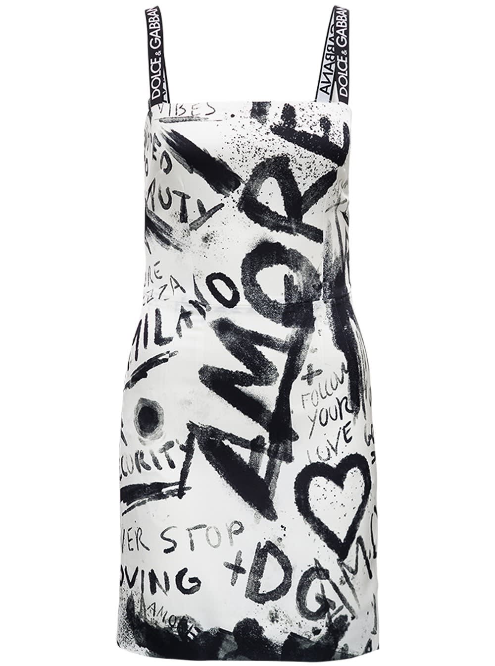 Dolce & Gabbana Silk Blend Graffiti Dress | italist, ALWAYS LIKE A 