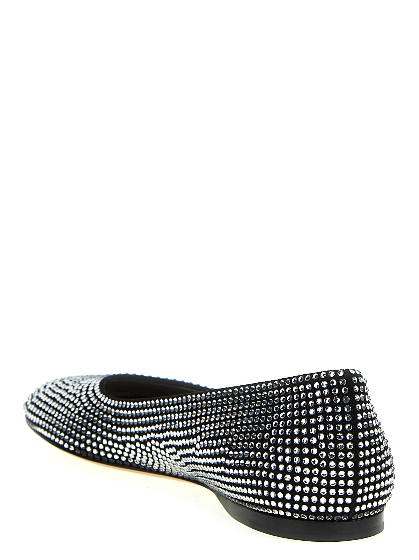 バレエシューズ LOEWE EMBELLISHED SUEDE TOY BALLERINAS Toy ankle strap ballerina in rhinestone-embellished suede