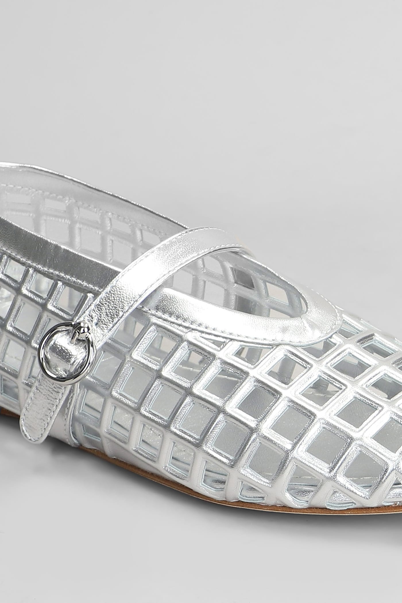 3JUIN Gwen 005 Ballet Flats In Silver Leather | italist