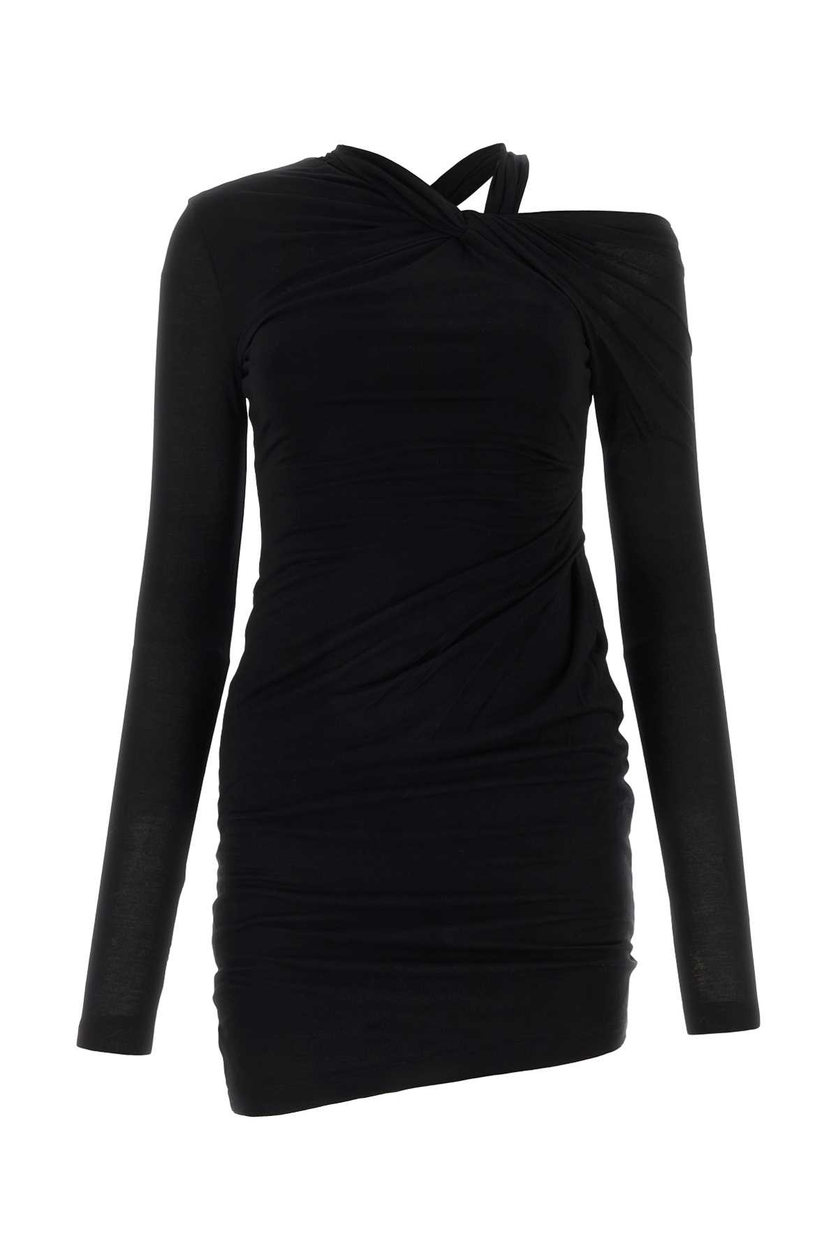 black viscose mini dress