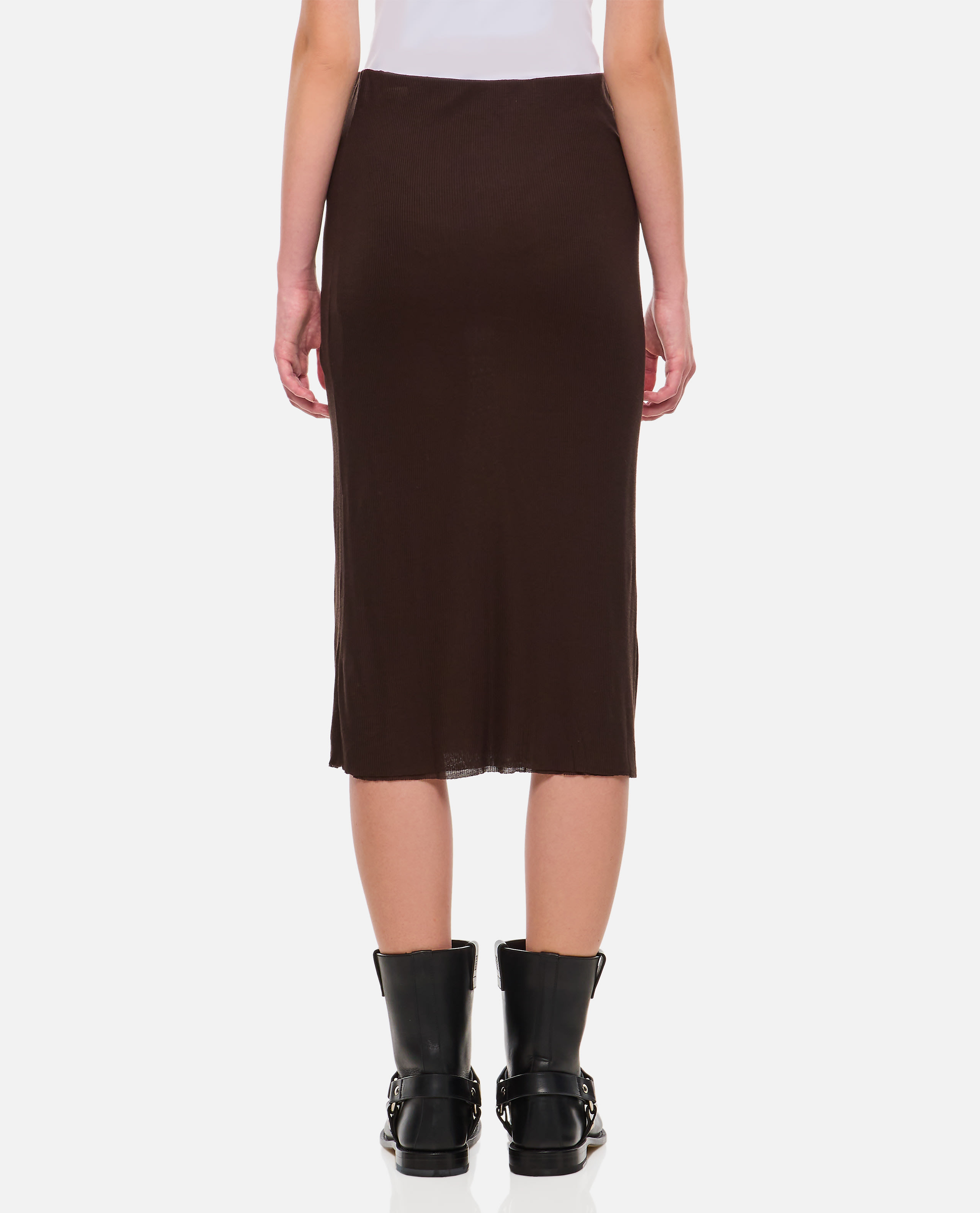 Khaite リマ リフ ミティ スカト 41264099TISSUERIB 200 Khaite Leema Midi Skirt | italist