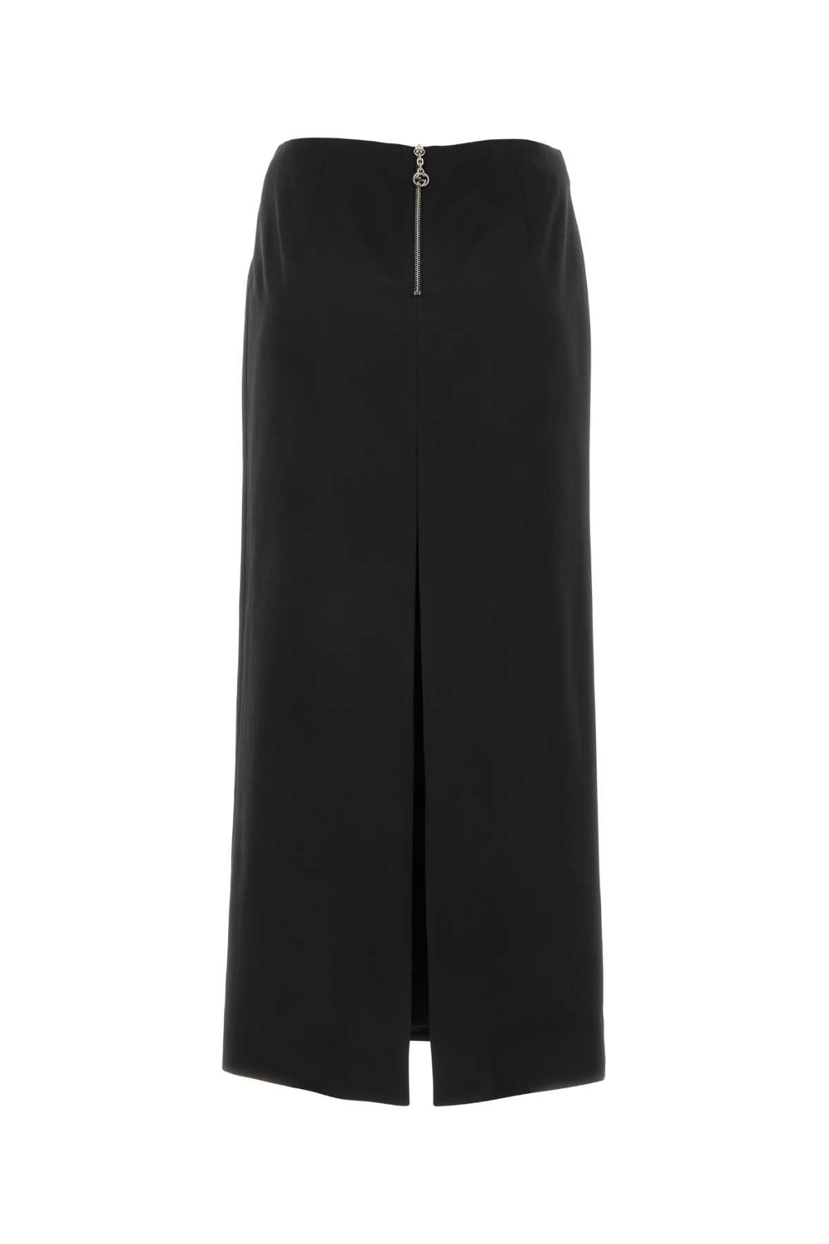 スカート GUCCI FW23 Black satin skirt (764473ZHS84 1000) Gucci Black Satin Skirt | italist
