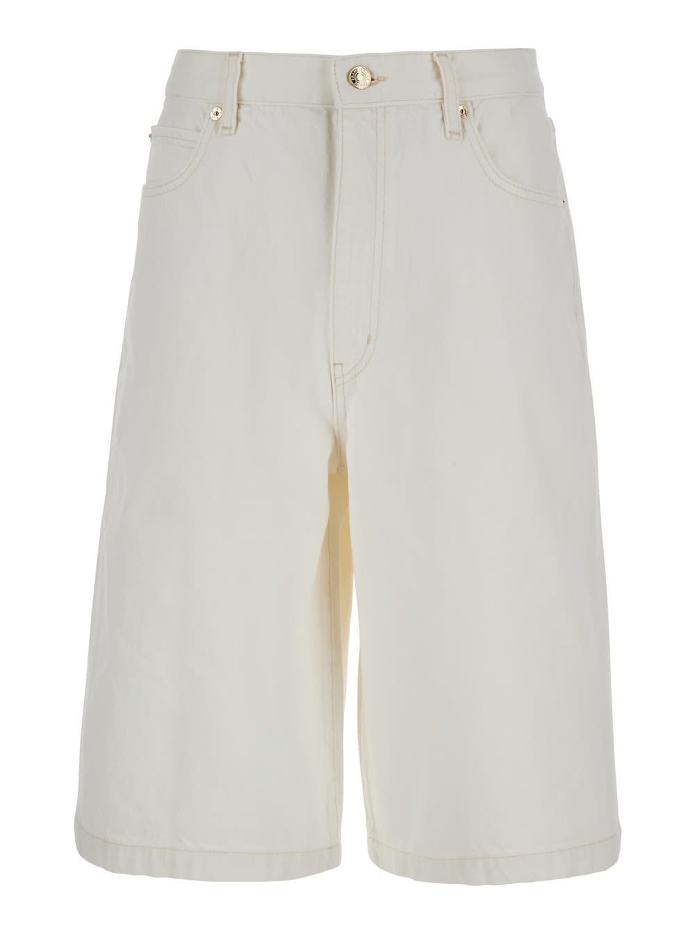 【送料&関税込】Frame the Boy Short White Shorts With Belt L Frame 'the Boy Short' White Shorts With Belt Loops In Denim