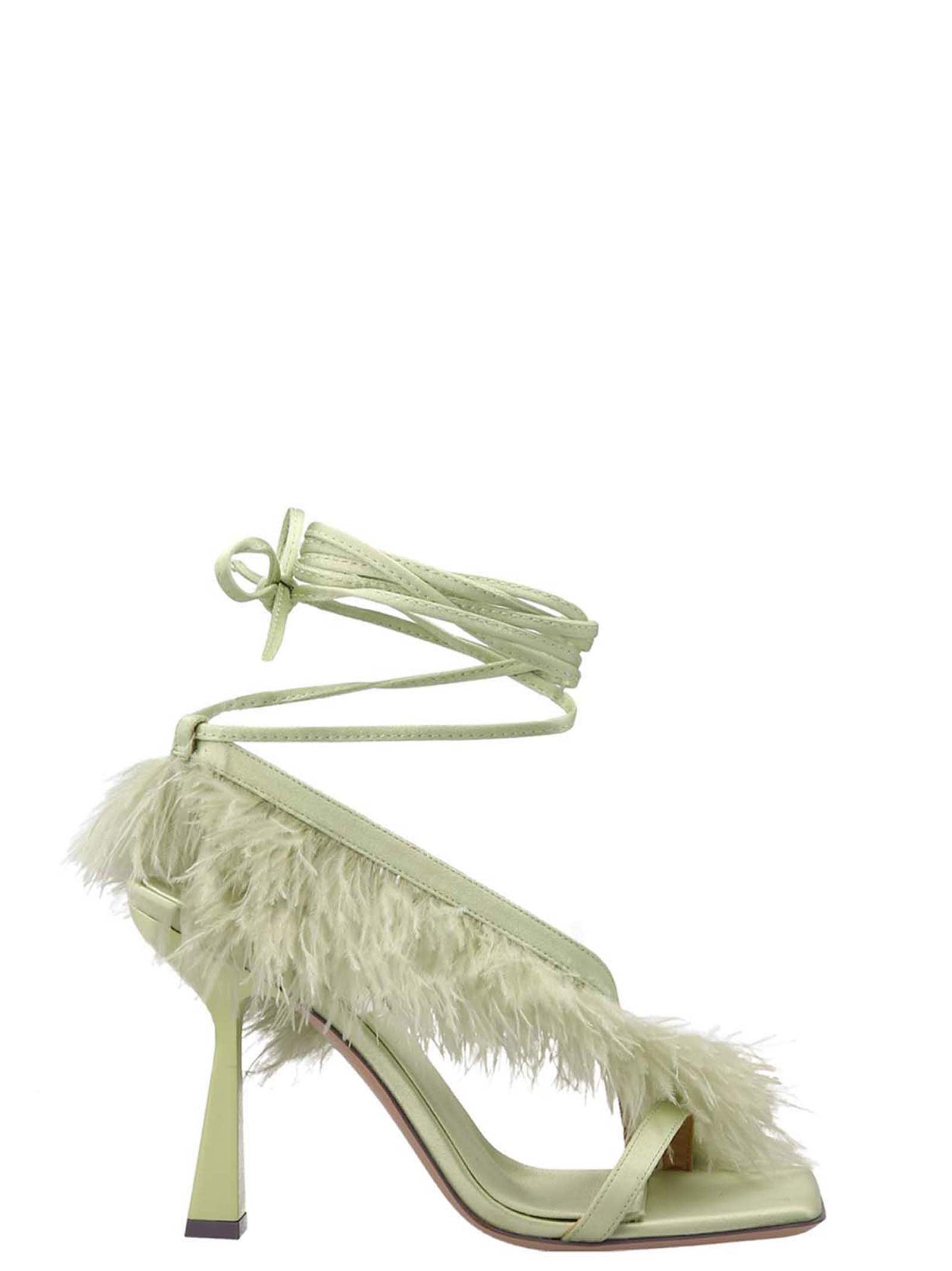サンダル・ミュール SEBASTIAN SS23 'Feather Wrap sandals (SE1101 OLIVEGREEN) Sebastian Milano 'feather Wrap Sandals | italist