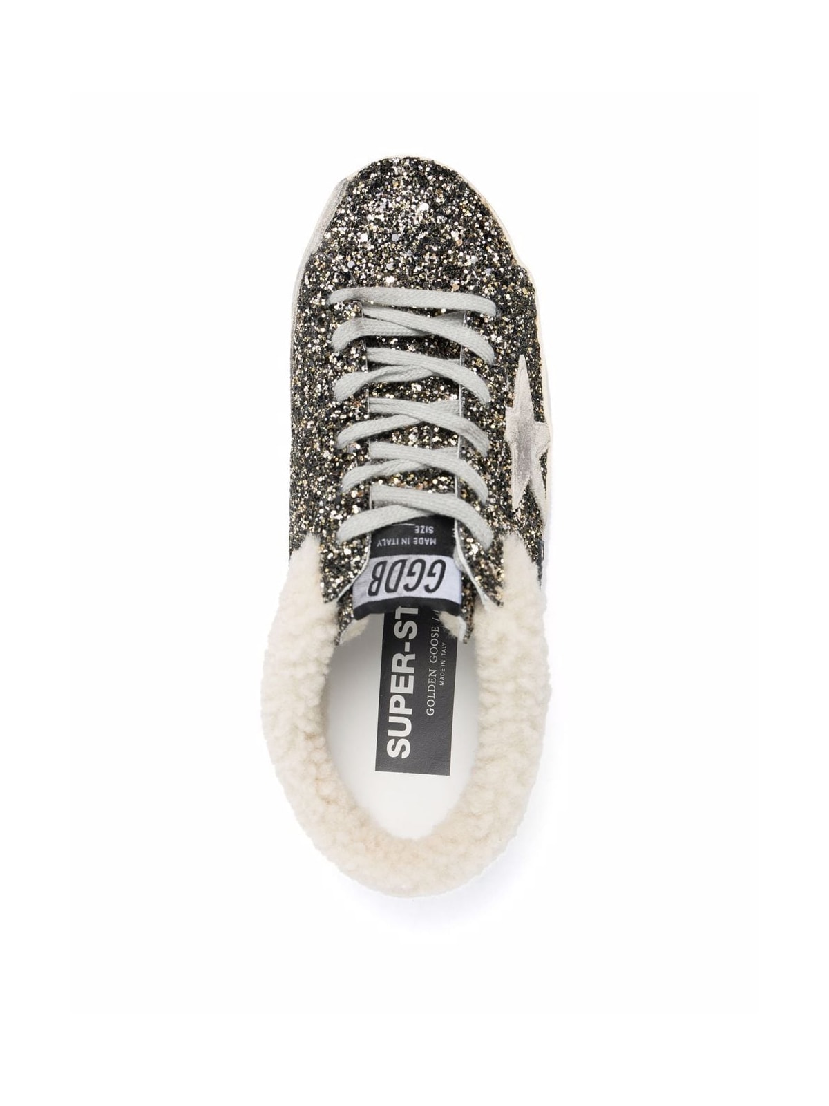 Golden Goose Super-star Sabot Glitter Upper Suede Star Shearling