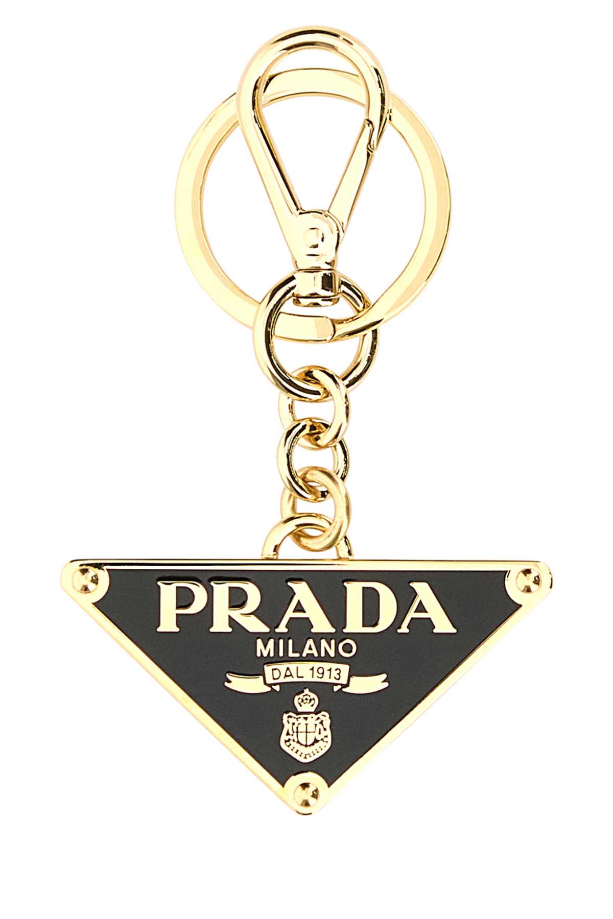 【コーデのアクセントに】PRADA メタル キーリング お洒落度UP】PRADA◇メタル キーリング ネックレス ロゴ付き