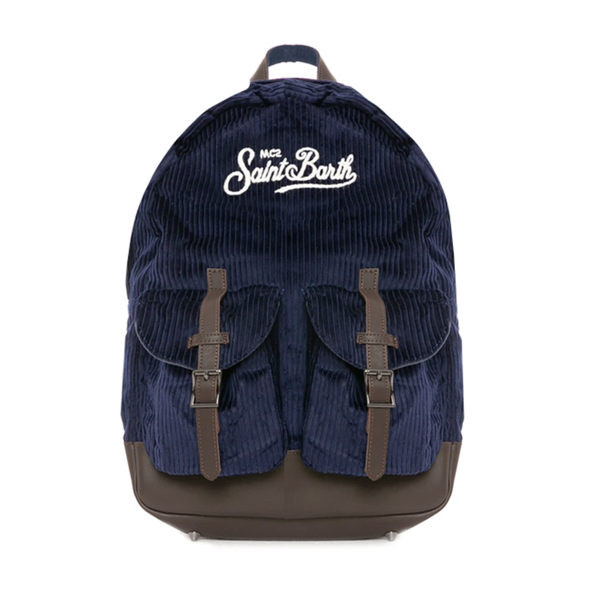 Blue Corduroy Backpack