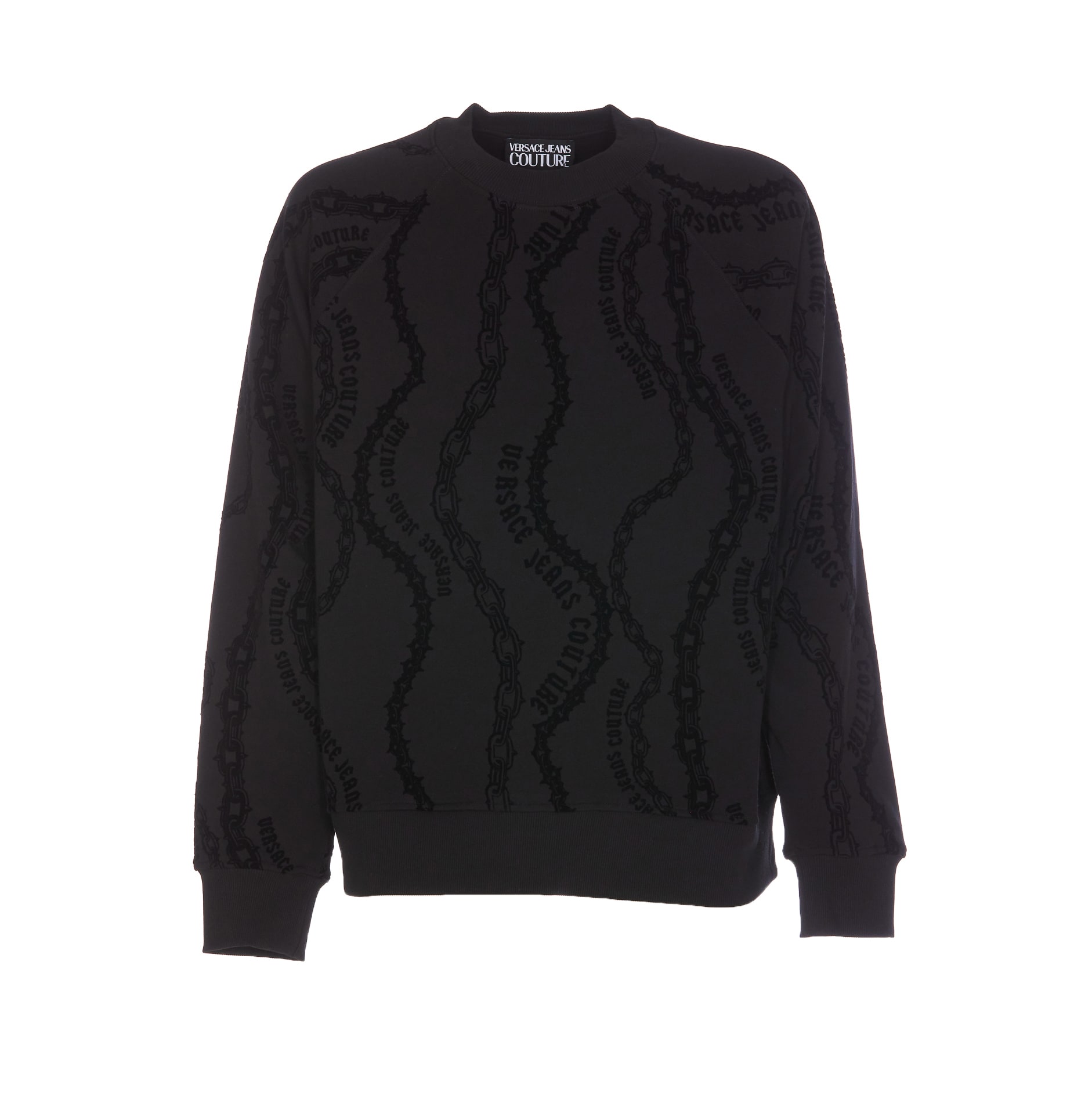 VERSACE｜ (STRIPES RELAXED-FIT SWEATSHIRT (77GAI3X0 FS16 Versace Jeans Couture Stripes Relaxed Fit Sweatshirt