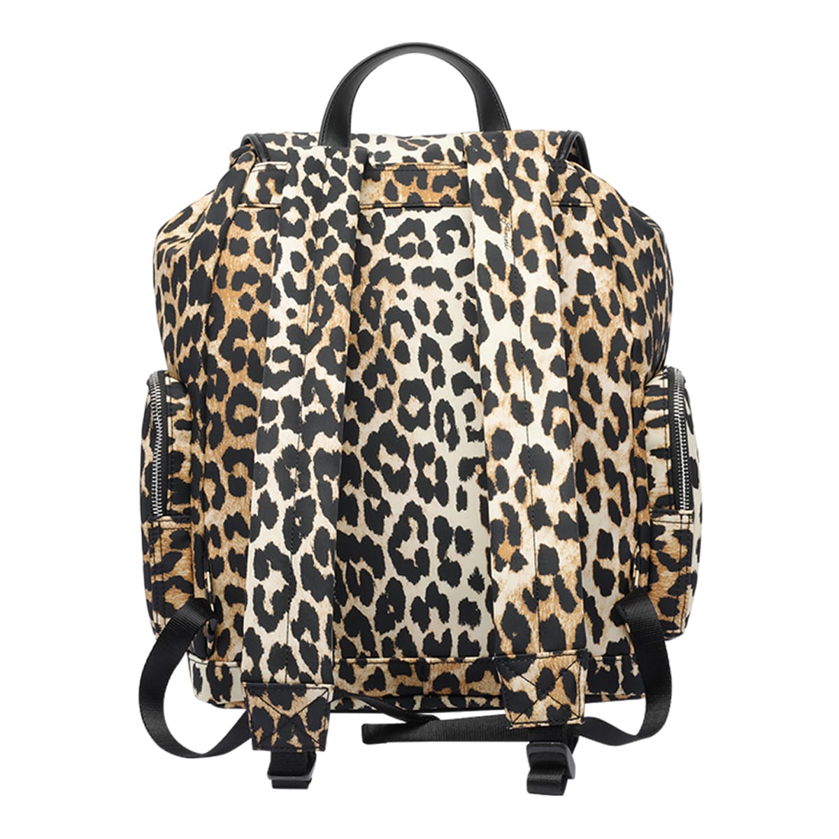 GANNI ロコハッチストレトレックシンス J16246605 077 Leopard Leopard Small Nylon Bucky Backpack | GANNI US