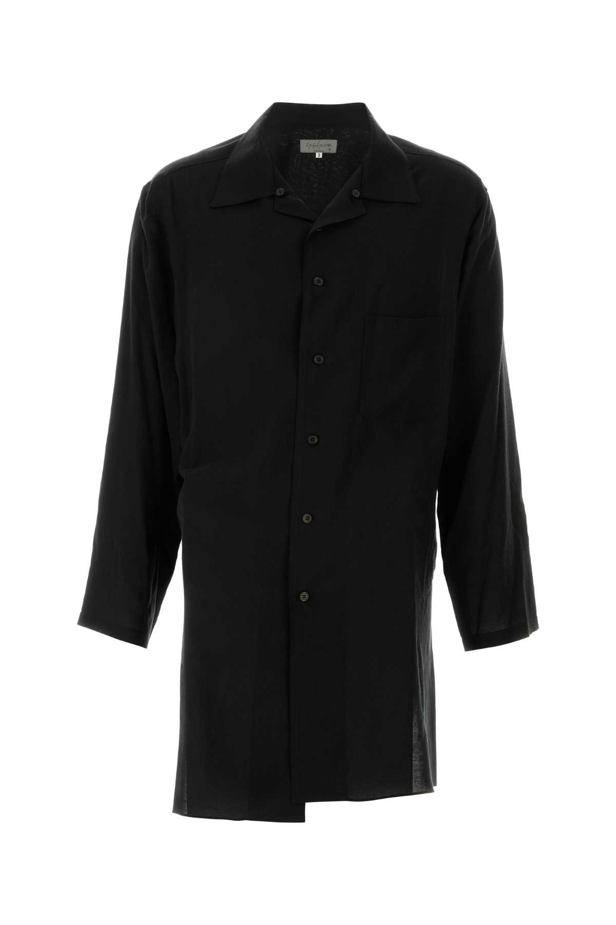 Tシャツ・カットソー Yohji Yamamoto Black cellulose oversize shirt (HPB18235 1) Yohji Yamamoto Black Cellulose Oversize Shirt | italist
