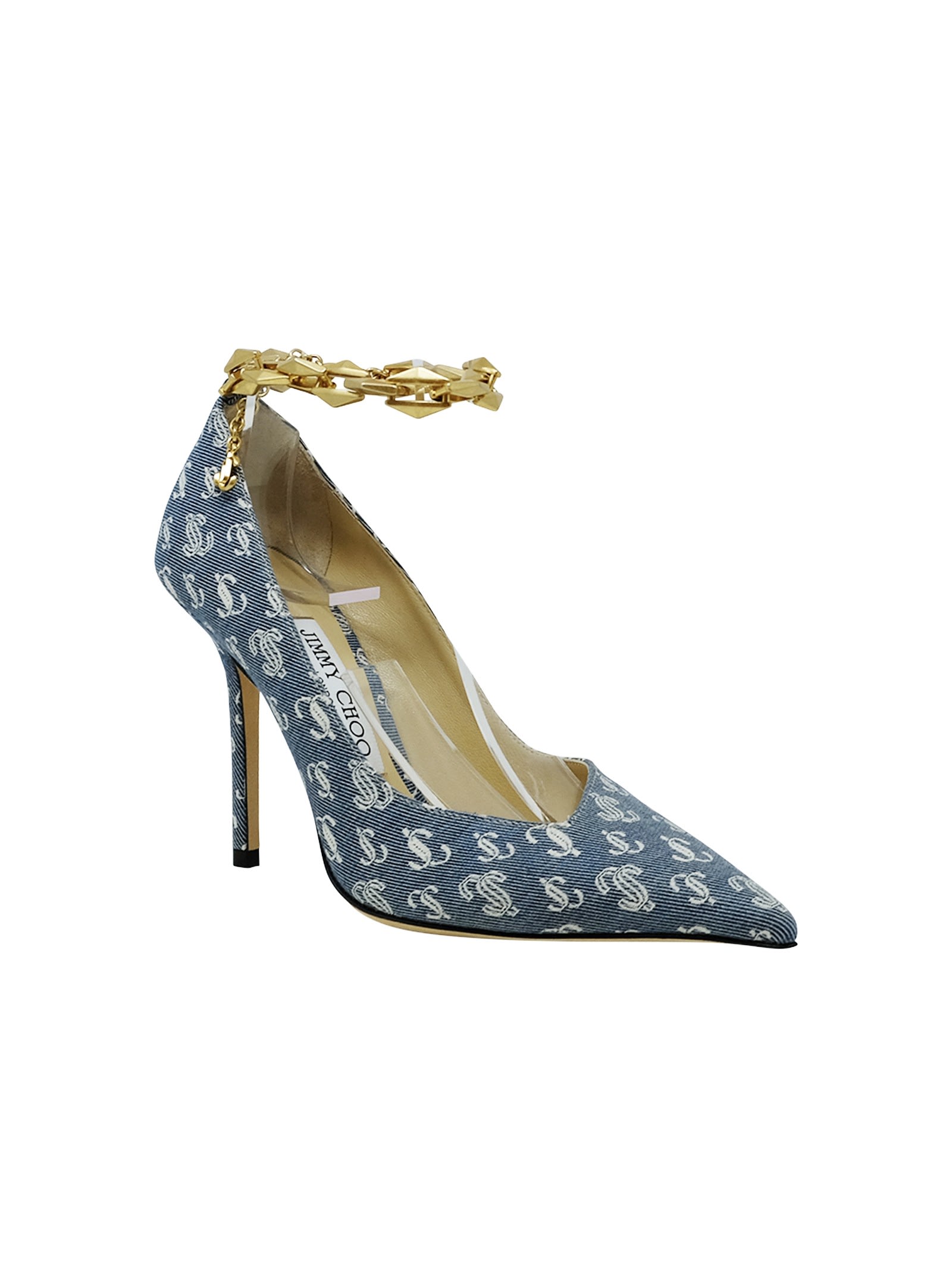 【JIMMY CHOO】Talura 100 denim pumps パンプスデニム Jimmy Choo Denim Fabric Diamond Talura Pumps | italist