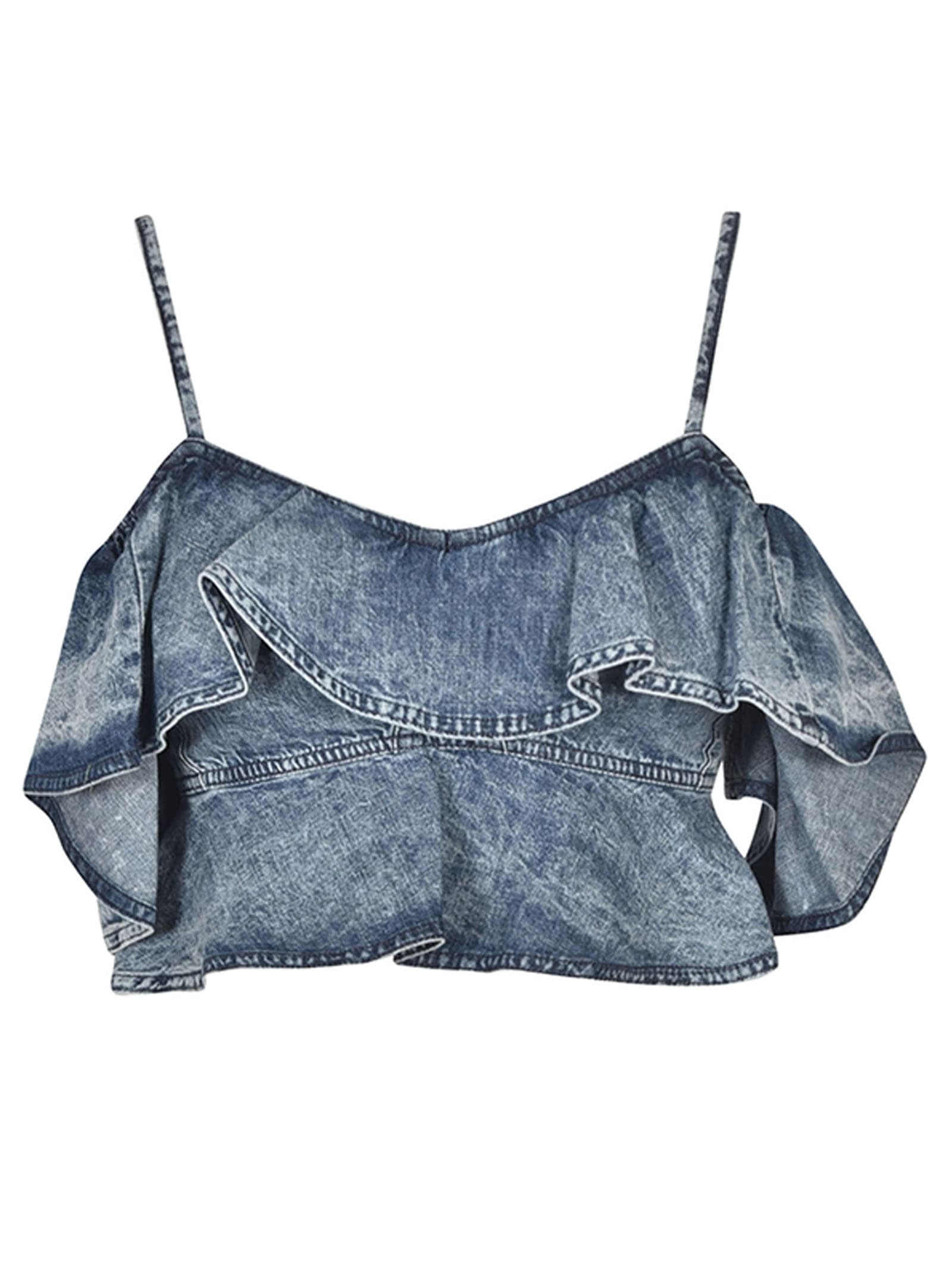 Women's Voloteo Chambray Crop Top In