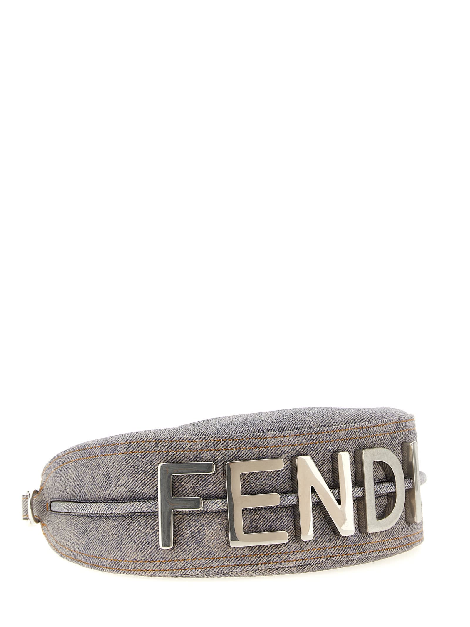 FENDI Logo Zucca Pattern Hand Tote Bag Canvas Leather Brown