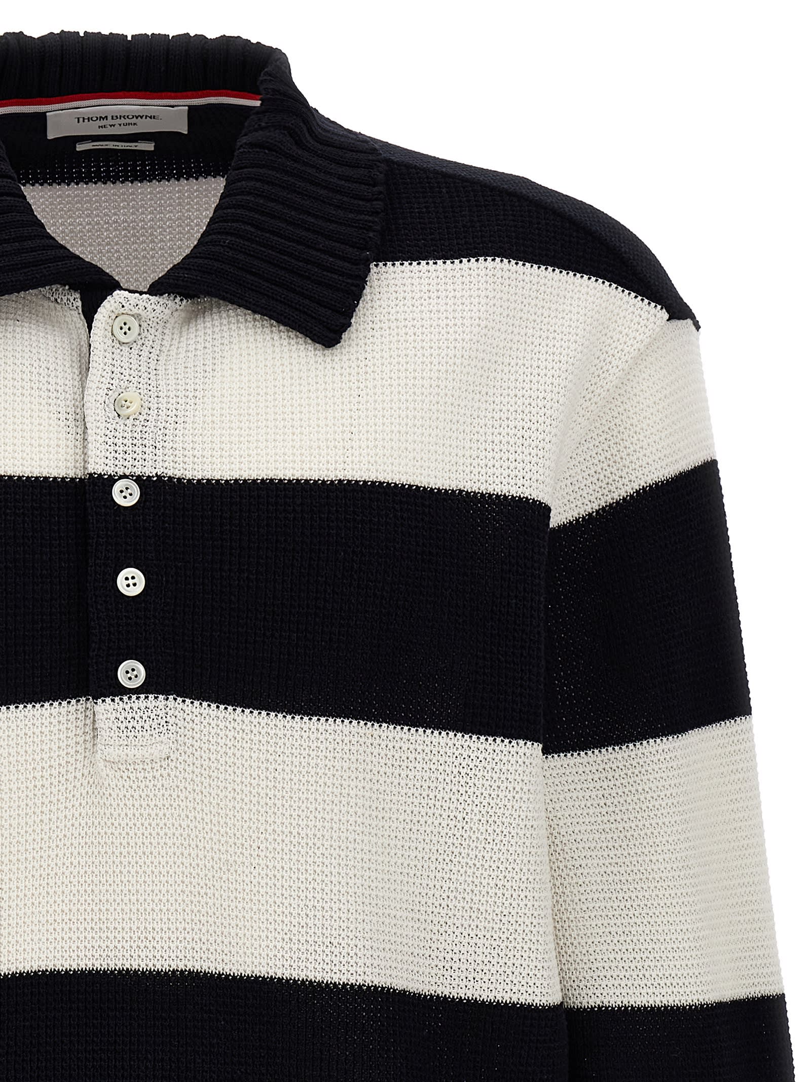 Tシャツ・カットソー THOM BROWNE SS25 'Rugby' polo shirt (MJP209AJ0199 100) Thom Browne Rugby Polo Shirt | italist