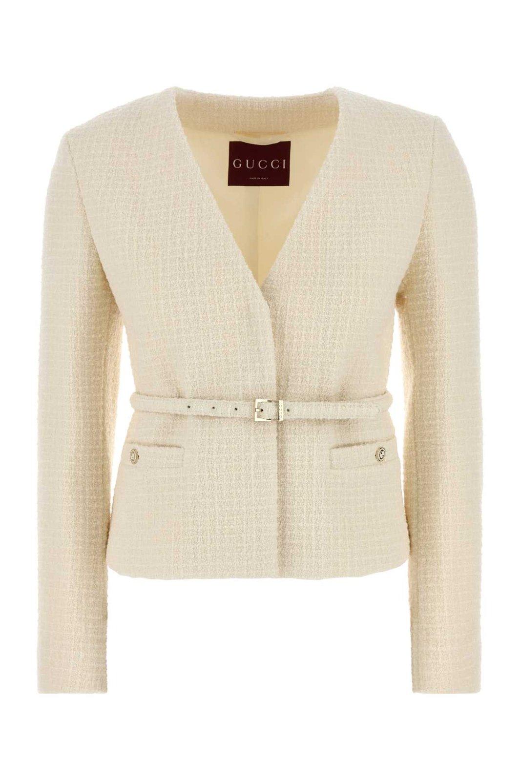 【送料&関税込】Gucci V-neck Damier BouclAC Jacket Gucci V-neck Damier Bouclé Jacket | italist