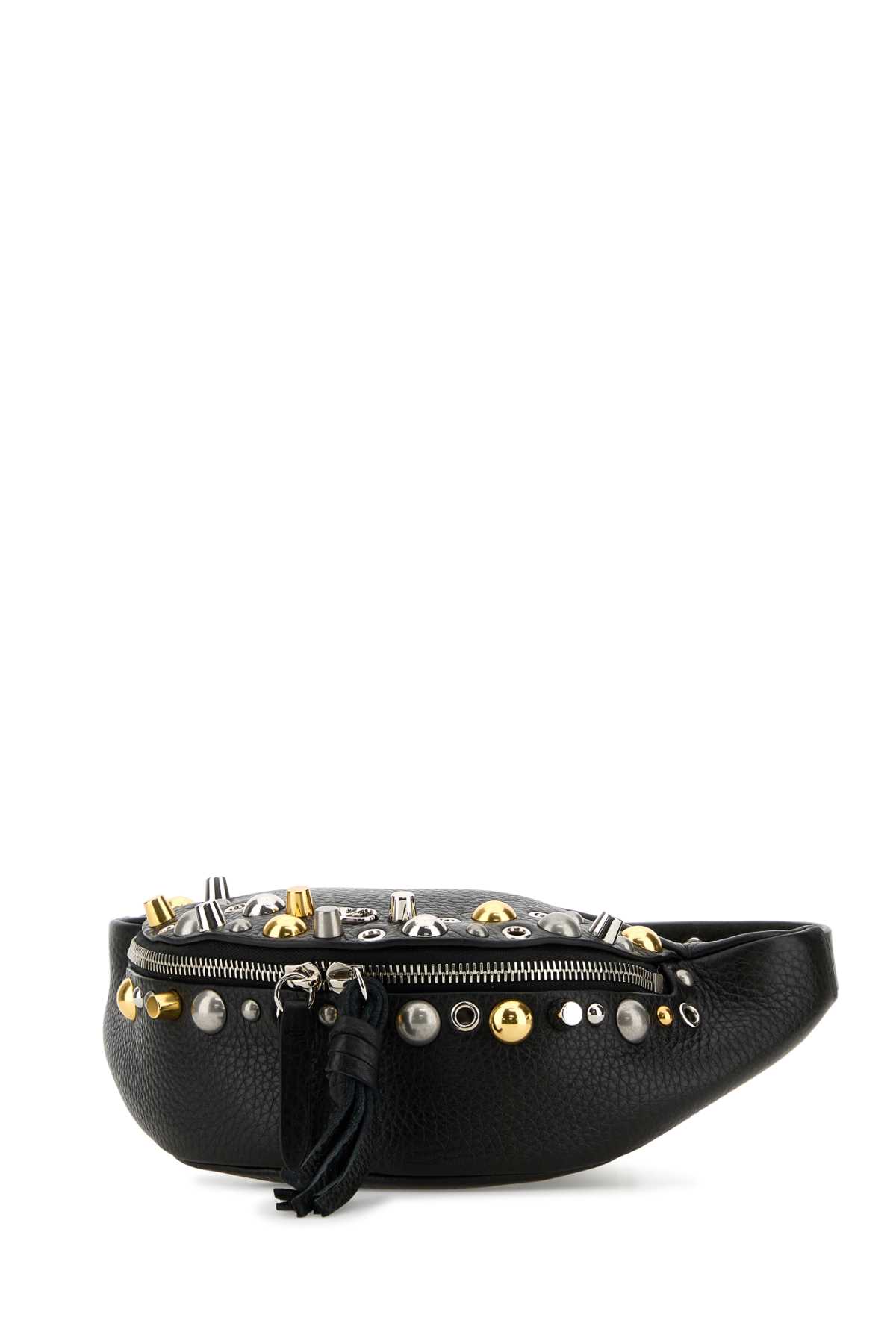国内発 VALENTINO Nellcote スタッズ ベルトバッグ Valentino Garavani - Nellcôte Black Leather Stud Belt Bag