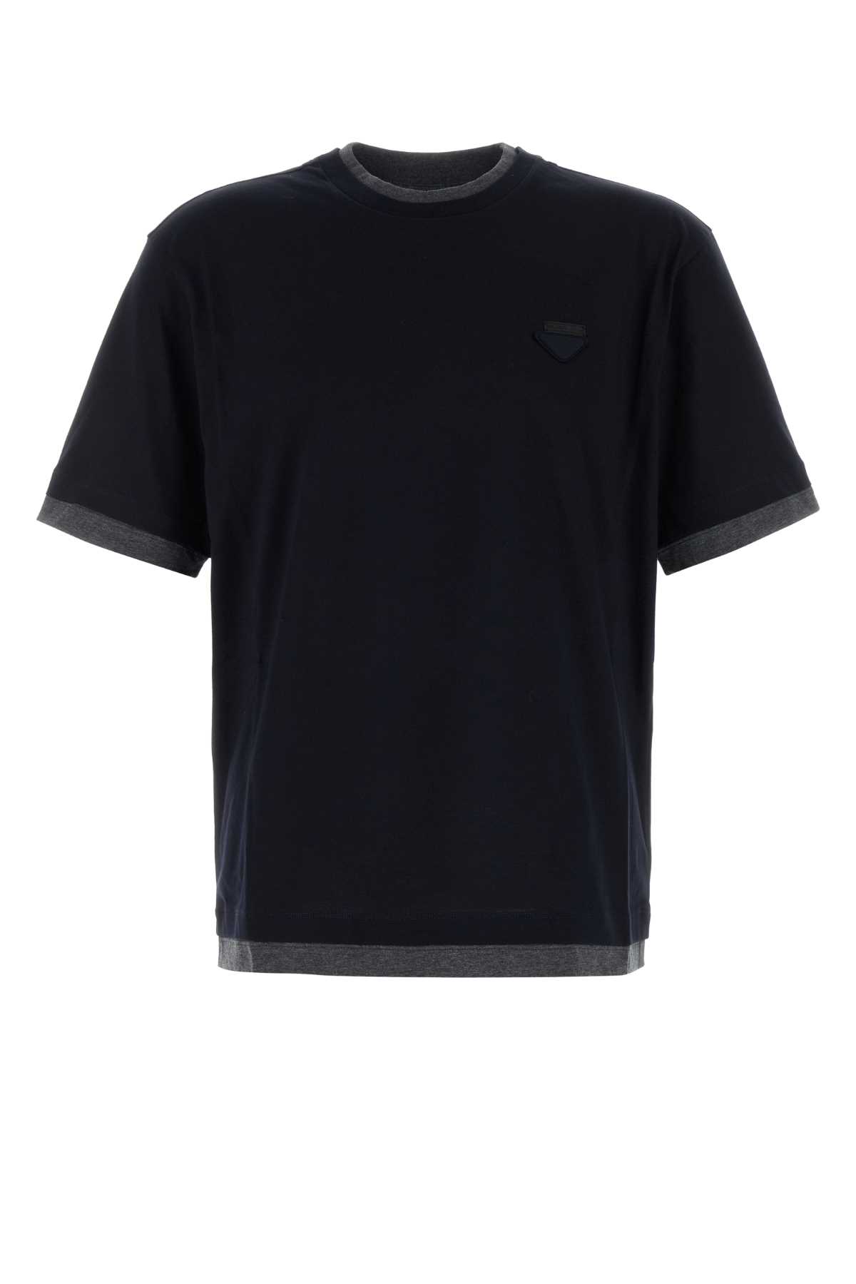Tシャツ・カットソー PRADA Midnight Blue Cotton T-Shirt Prada Midnight Blue Cotton T-shirt | italist