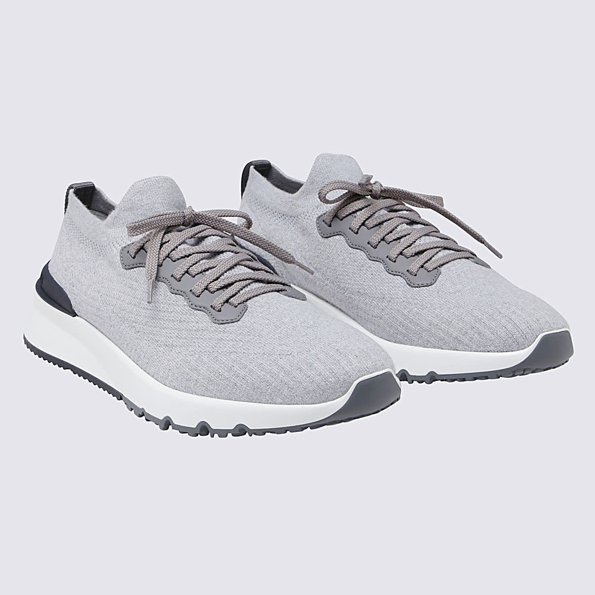★関税込み★ BRUNELLO CUCINELLI GREY CANVAS SNEAKERS Brunello Cucinelli - Light Gray Nubuck Low Top Sneaker