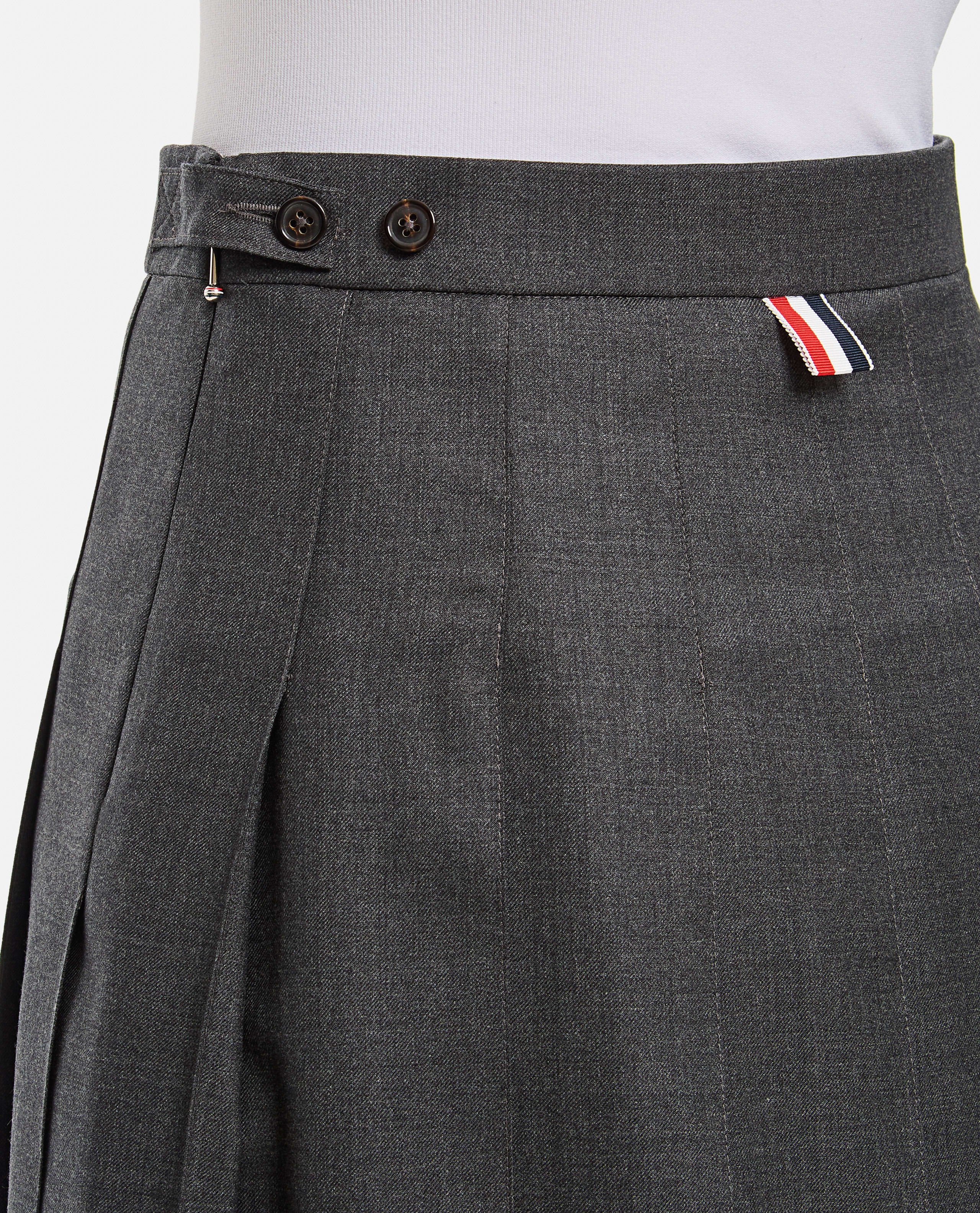 Thom Browne Pleated Midi Skirt | italist