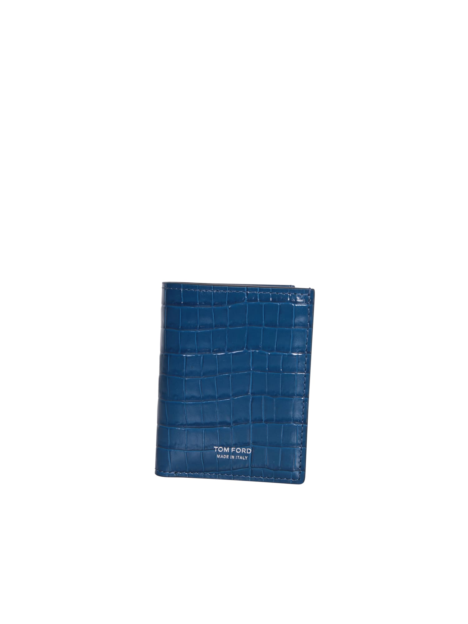 Tom Ford Men's Croc-effect Leather T-Line Passport Holder