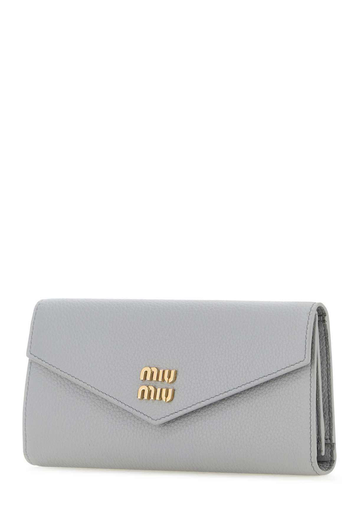 Miu Miu Powder Blue Leather Wallet | italist
