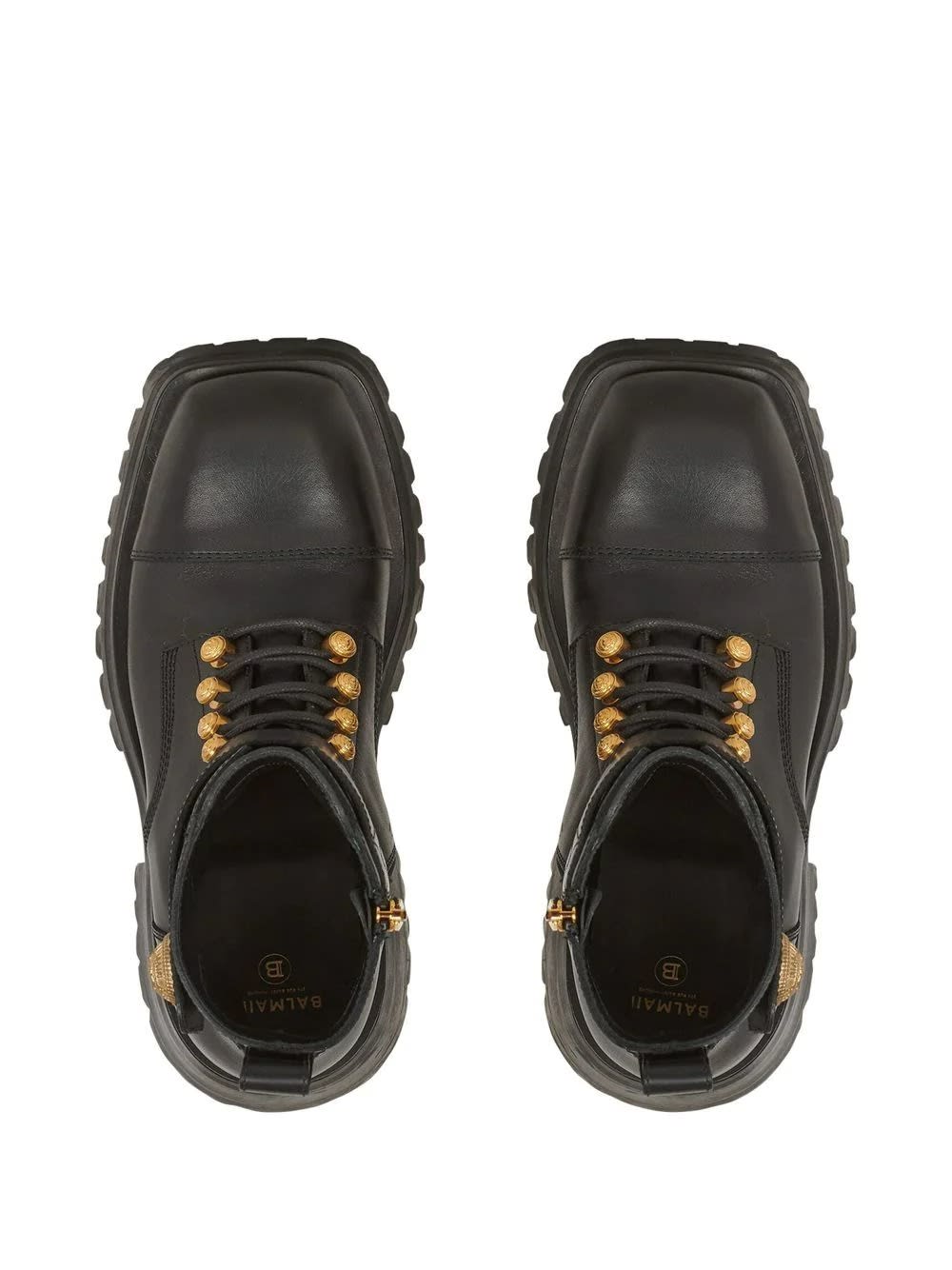 Balmain Charlie Monogram Lace-Up Army Booties