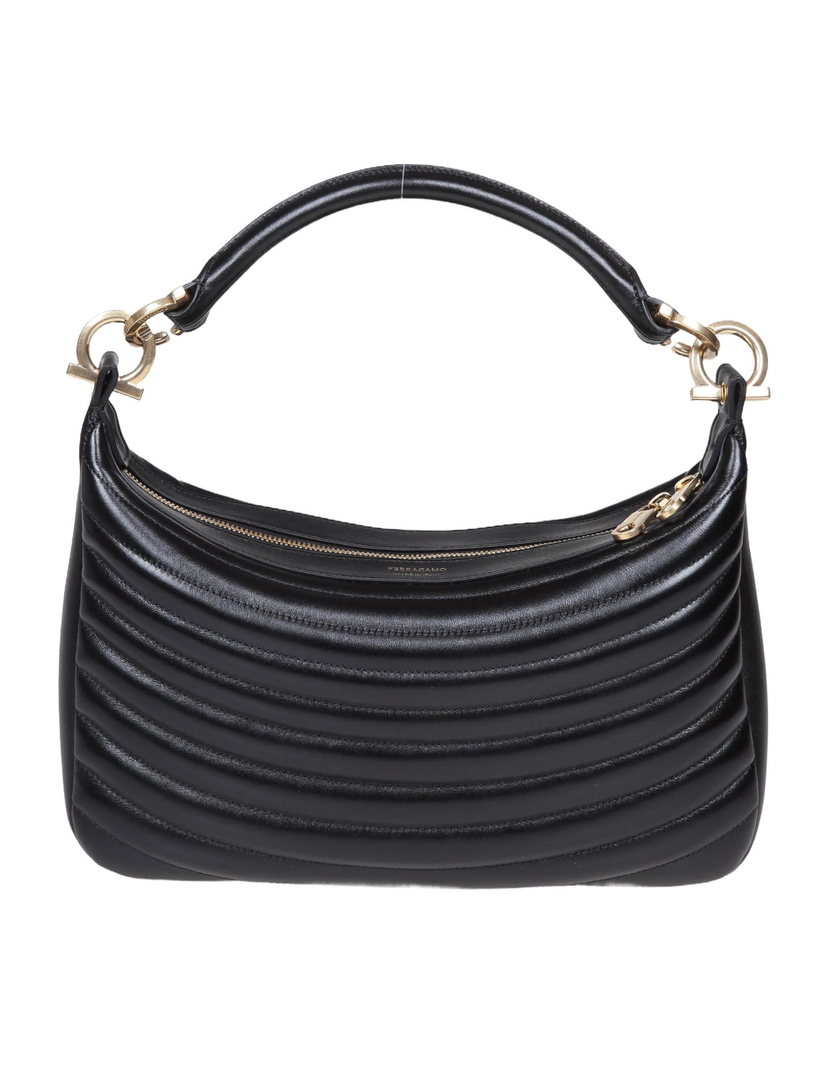 【送料&関税込】Ferragamo Black Leather Medium Handbag Ferragamo Black Leather Medium Hobo Handbag – LOZURI®