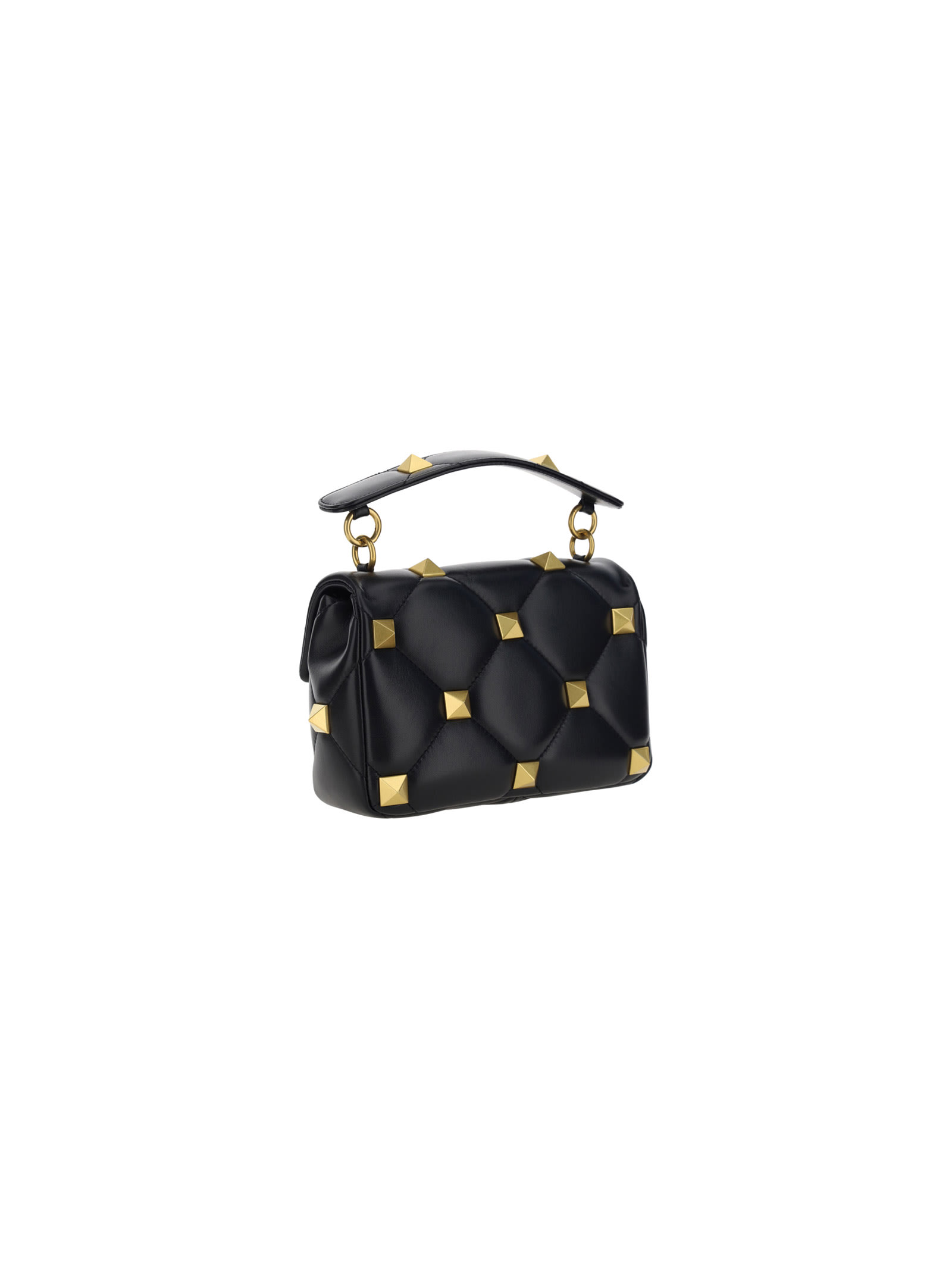 Valentino Garavani Black Nappa Leather Medium Roman Stud