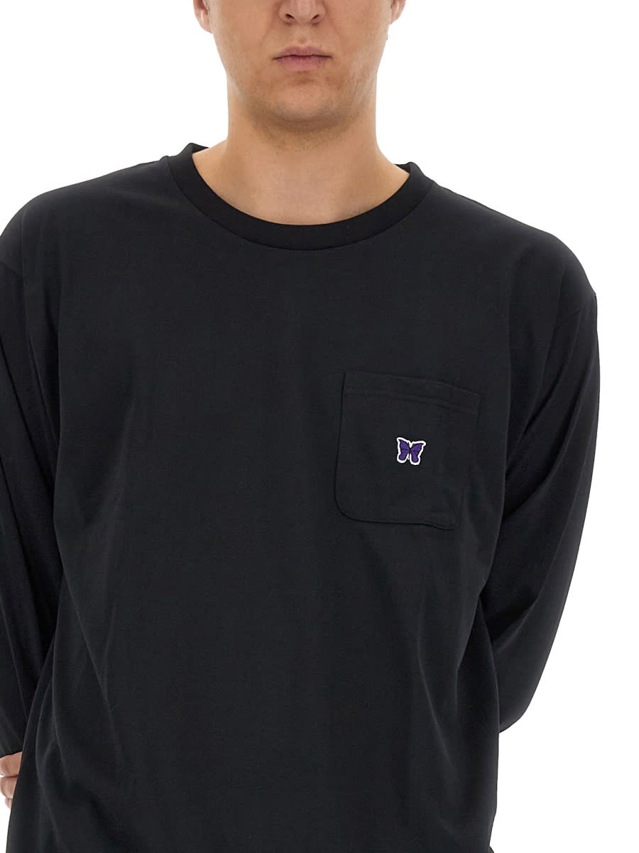 Tシャツ・カットソー Needles FW23 T-SHIRT WITH LOGO (NS272_C-BLACK) Needles T-shirt With Logo | italist