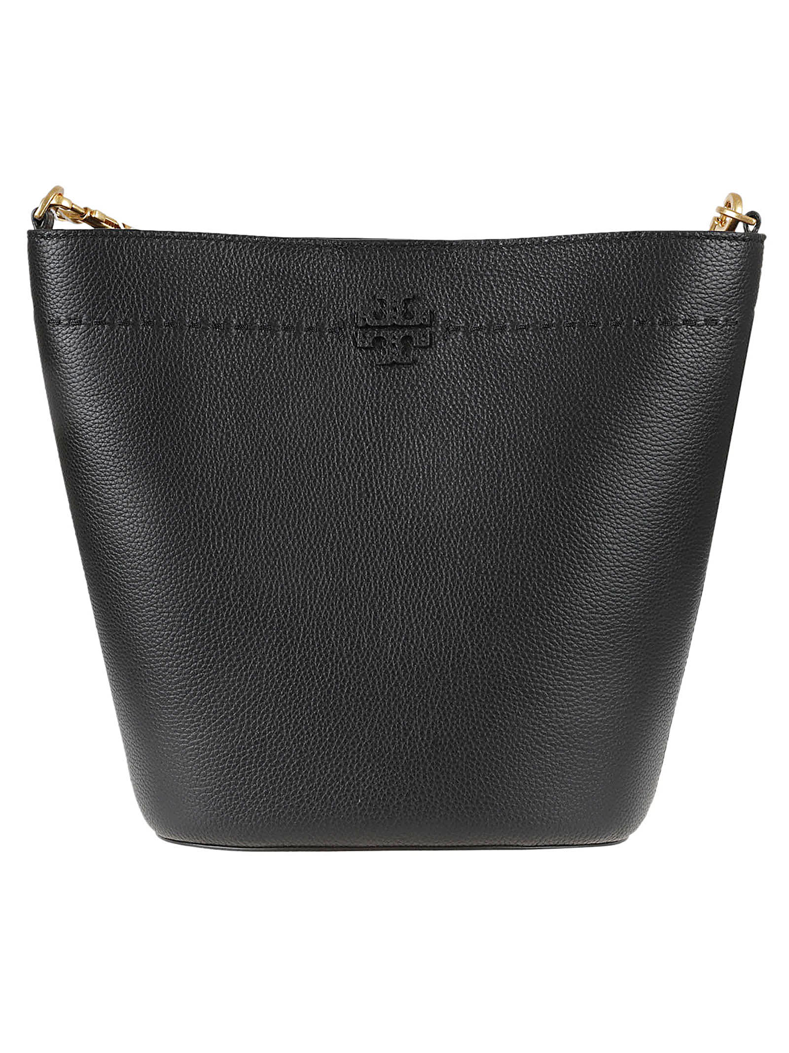 black TORY BURCH MCGRAW LEATHER BUCKET BAG (143544_001)