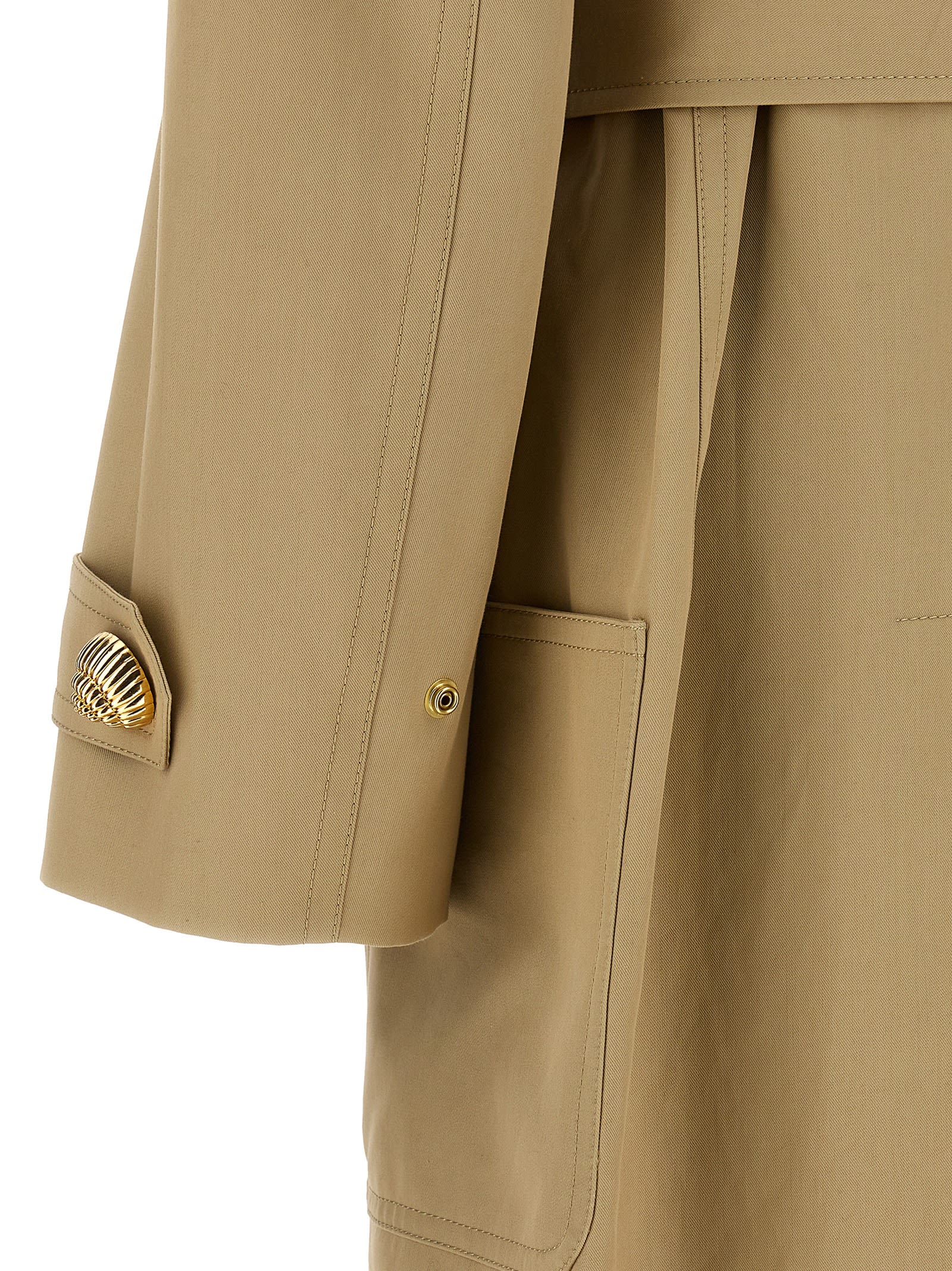 Balmain 'chiocciola' Button Trench Coat | italist