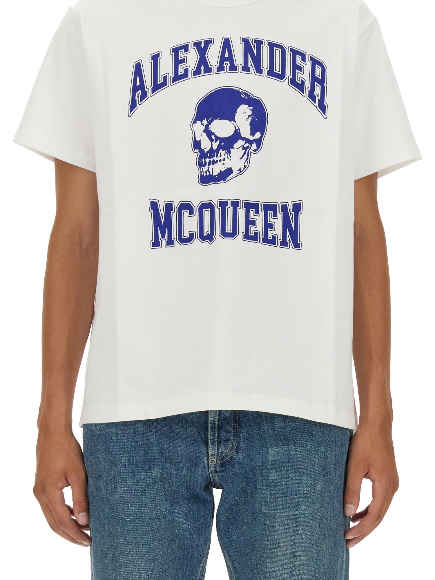 Tシャツ・カットソー alexander mcqueen SKULL LOGO T-SHIRT (759442_QVZ290910) Alexander McQueen Skull logo-print T-shirt | Black | FARFETCH