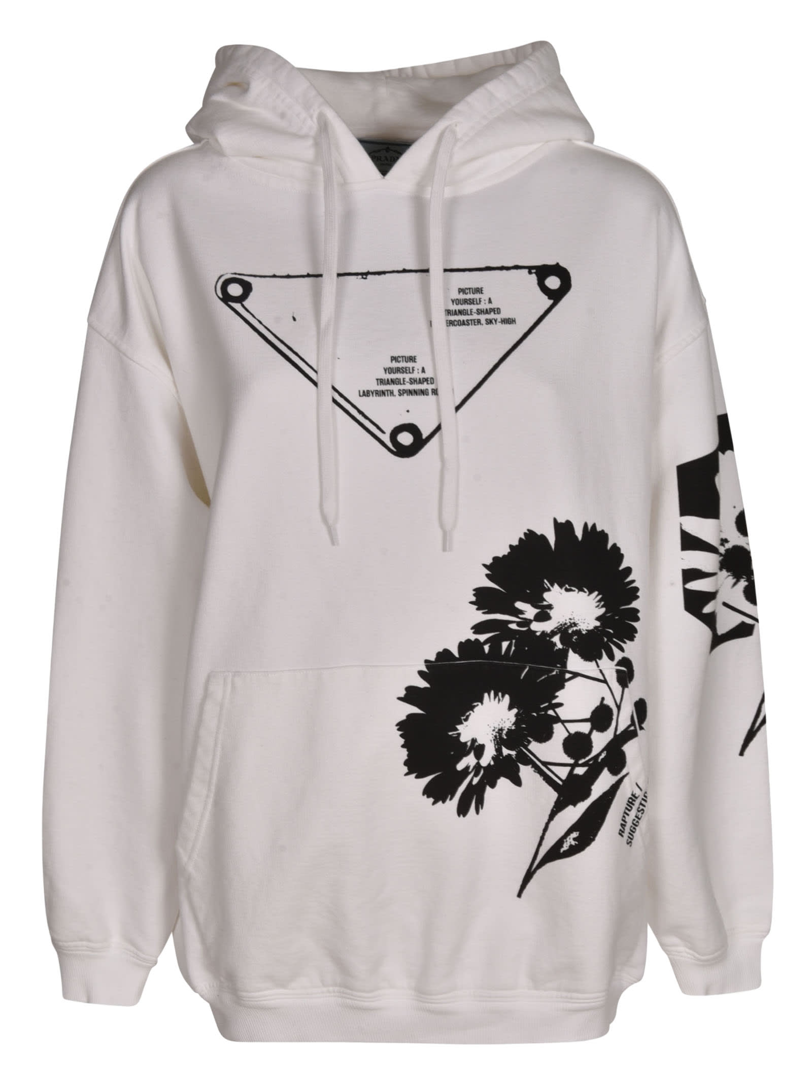 prada printed hoodie