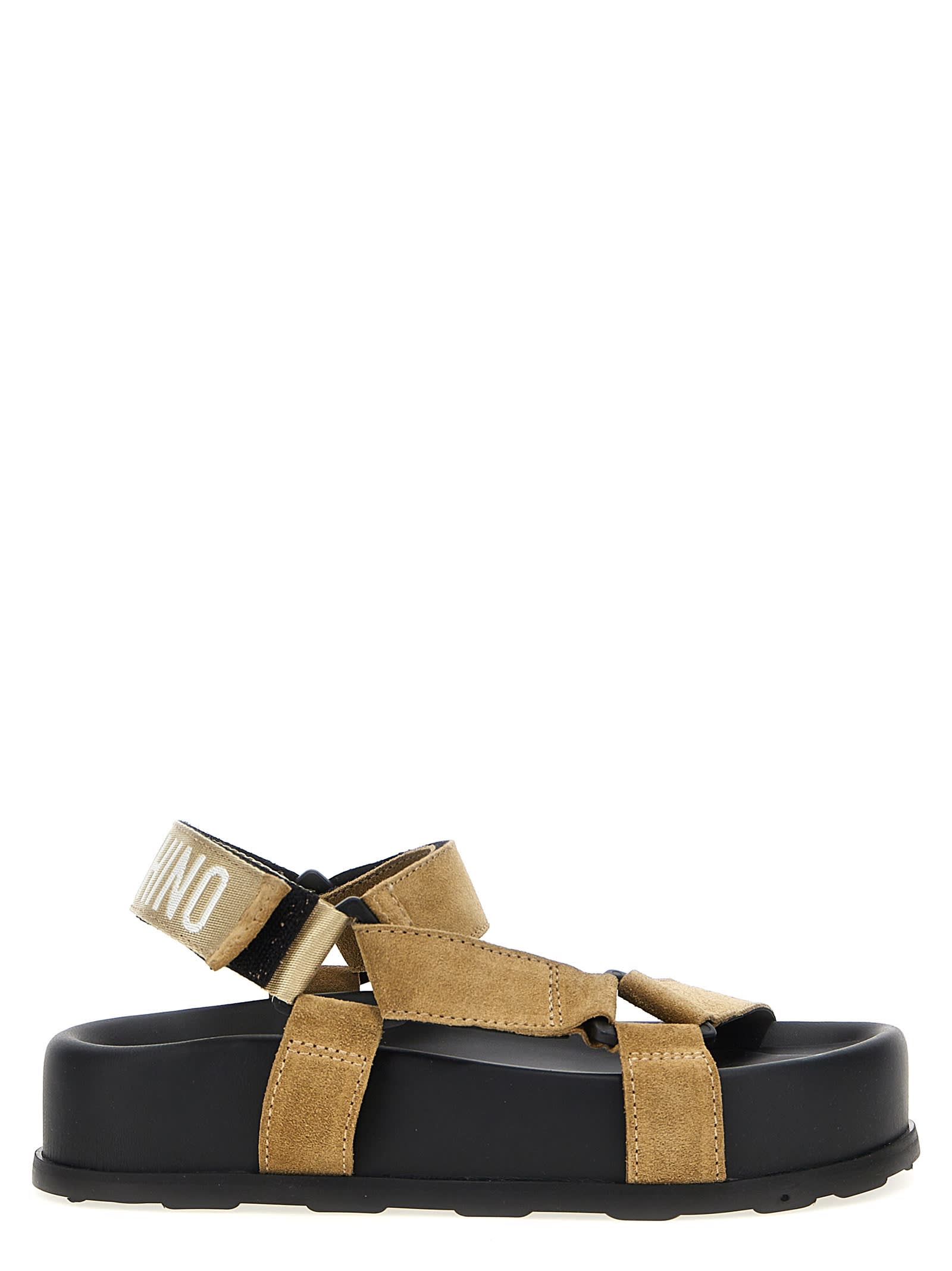 サンダル・ミュール Moschino SS25 Suede sandals (MA16254I1MME0 000) SUEDE SANDALS (Moschino/サンダル・ミュール) MA16254I1MME0000