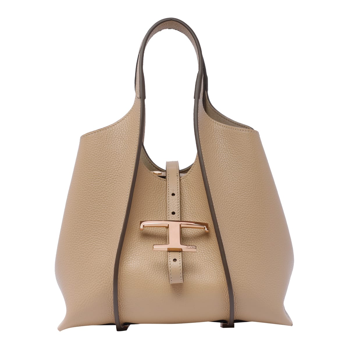 【関税＆送料込み】Tod'S Shopping Bag T Timeless Mini Woman BROWN T Timeless Shopping Bag in Leather Mini