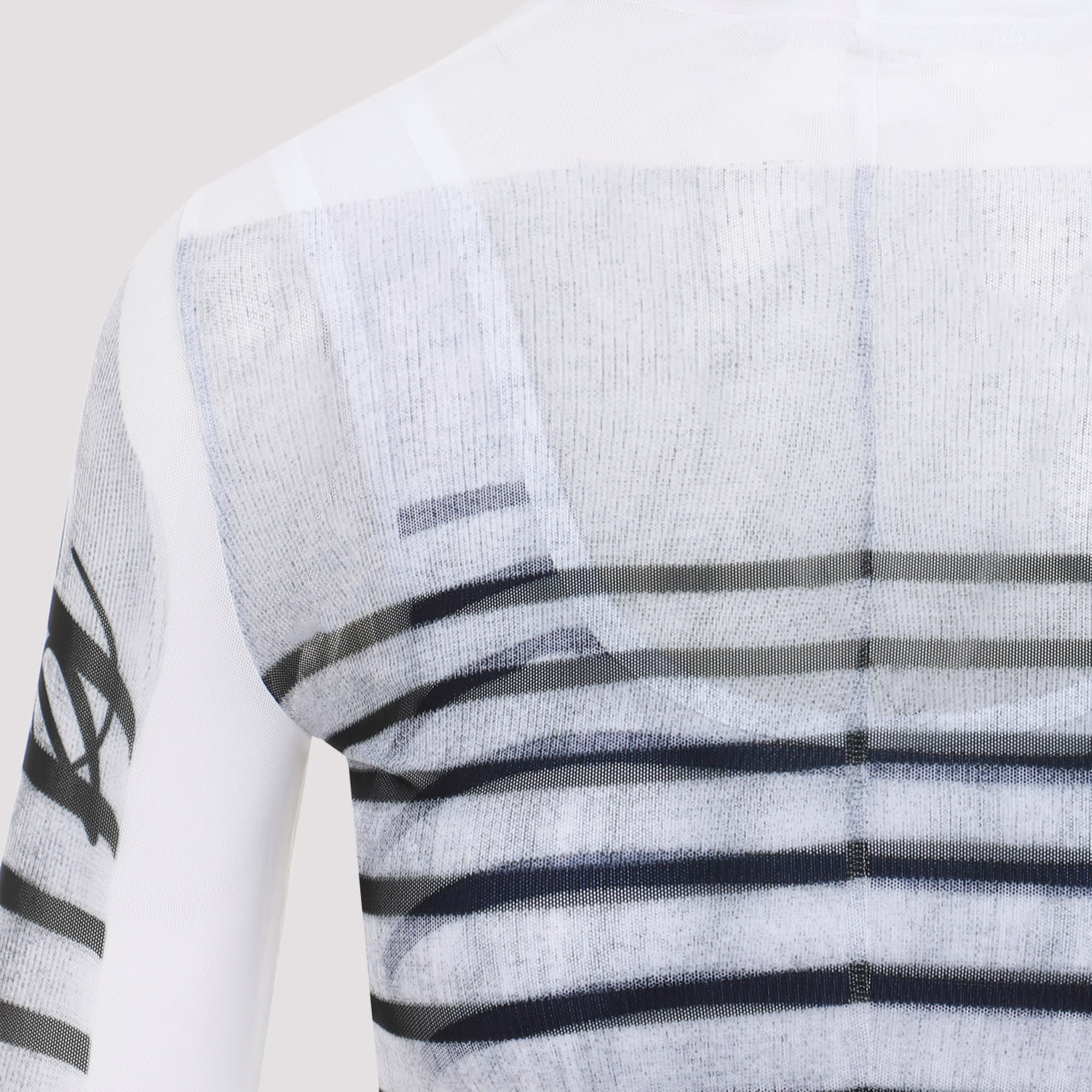 Jean Paul Gaultier Spandex Mesh Printed Feathers Mariniere Jean Paul Gaultier Spandex Mesh Printed Feathers Mariniere