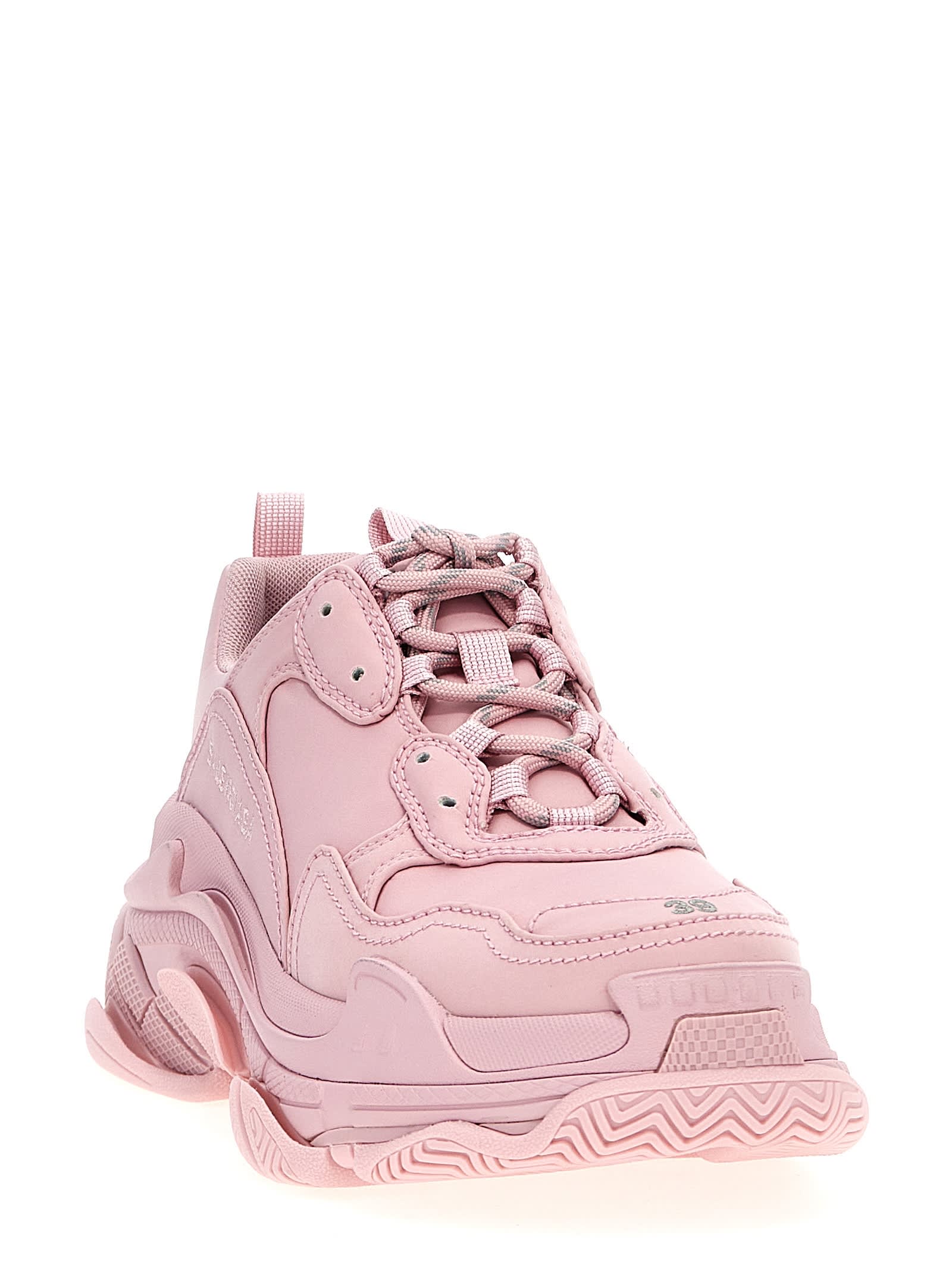 Balenciaga Triple S Satin Sneakers Pink