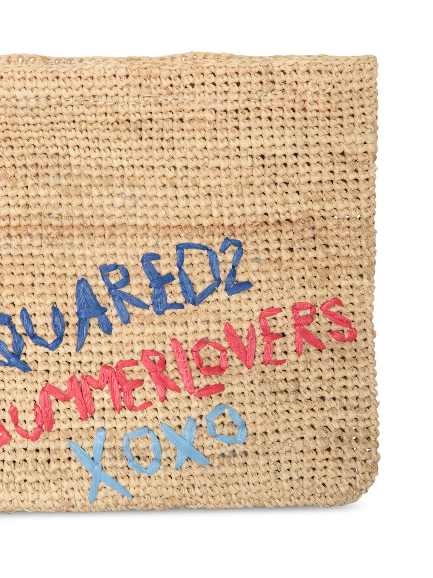 【送料&関税込】Dsquared2 Nude Raphia Logo Pouch Bag Dsquared2 Nude Raphia Logo Pouch Bag | italist