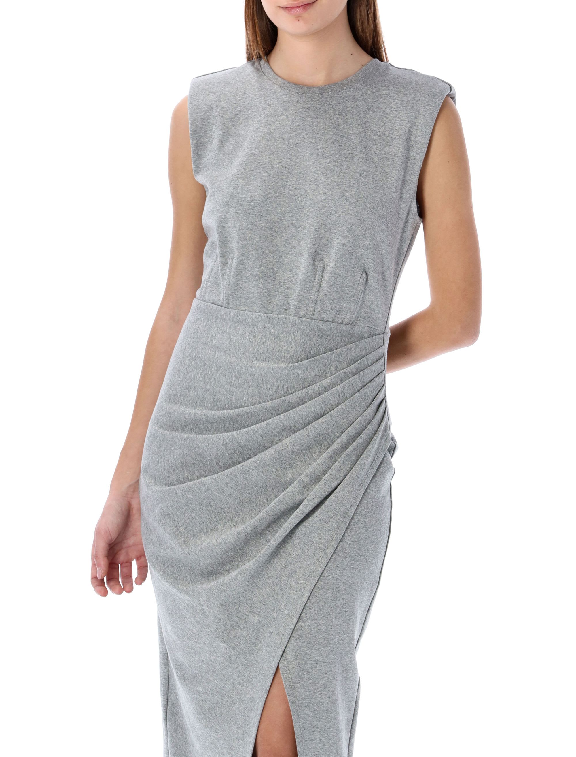 Self-Portrait Grey Marl Jersey Midi Dress