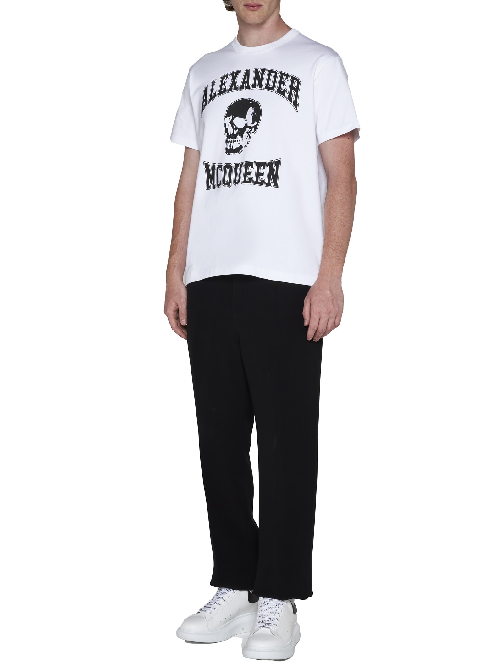 ★alexander mcqueen★ Varsity Short Sleeve T-Shirt White Bla Alexander McQueen Varsity T-shirt | italist