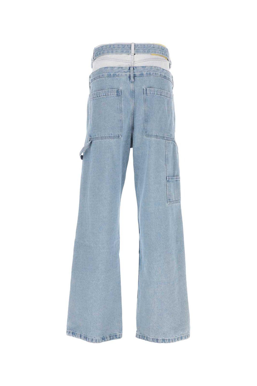 Off-White Logo Patch Belted Wide Leg Jeans | italist, ALWAYS LIKE