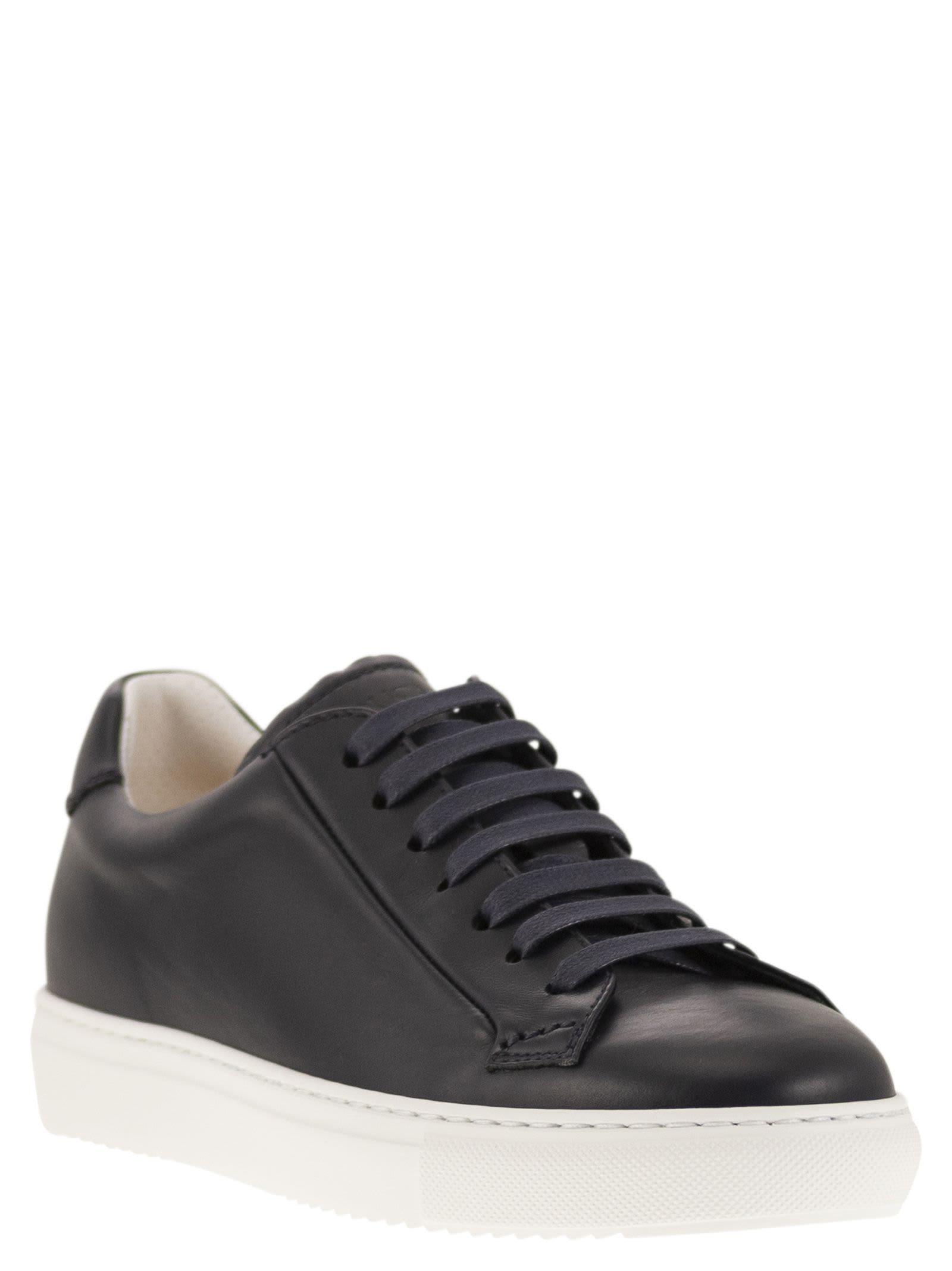 スニーカー DOUCALS SS24 Smooth leather trainers (DU1796ERINUF214 IW00) Luxury handcrafted sneakers made in Italy for men | Doucal's