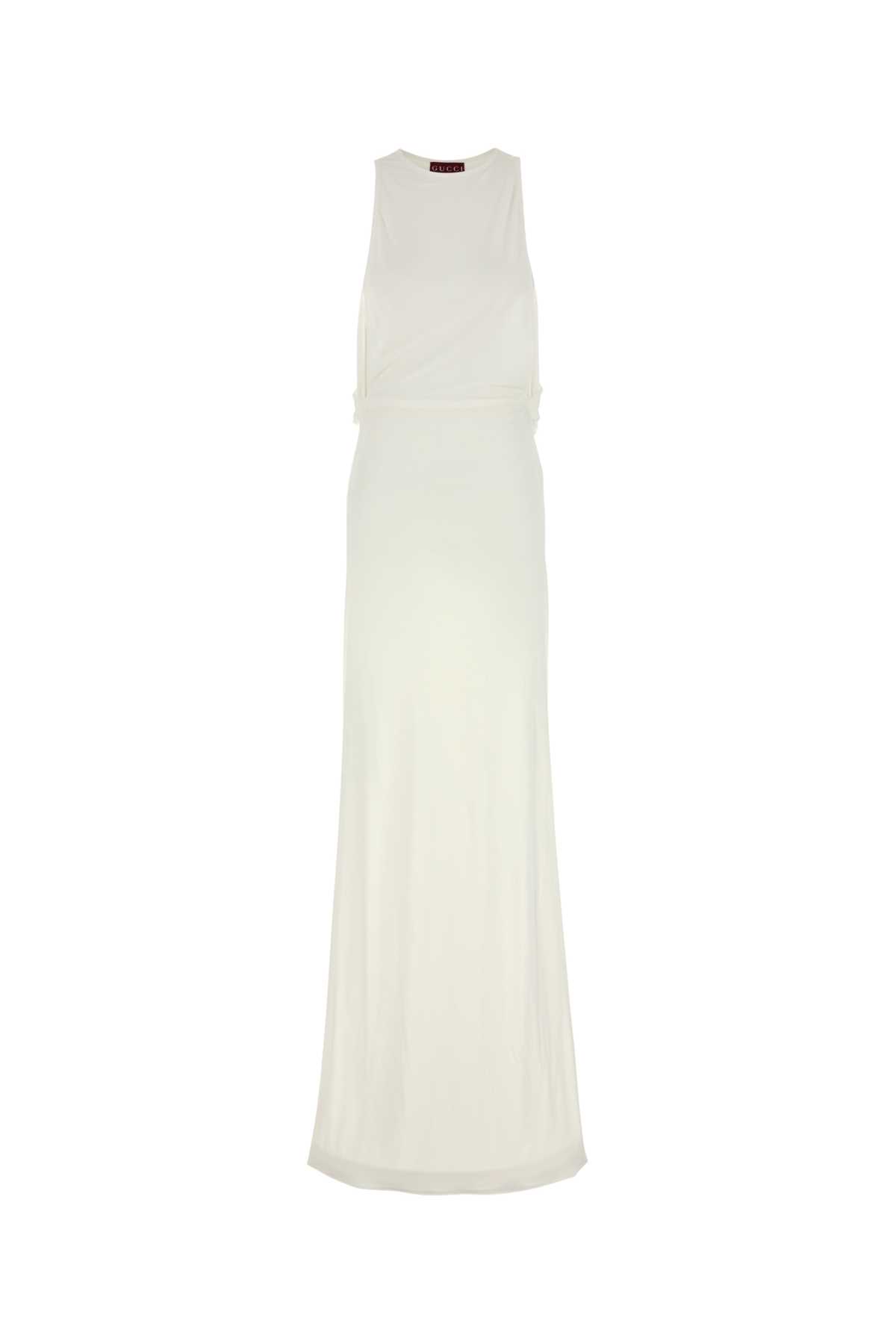 【関税&送料込】Gucci White Crepe Long Dress Gucci White Crepe Long Dress | italist