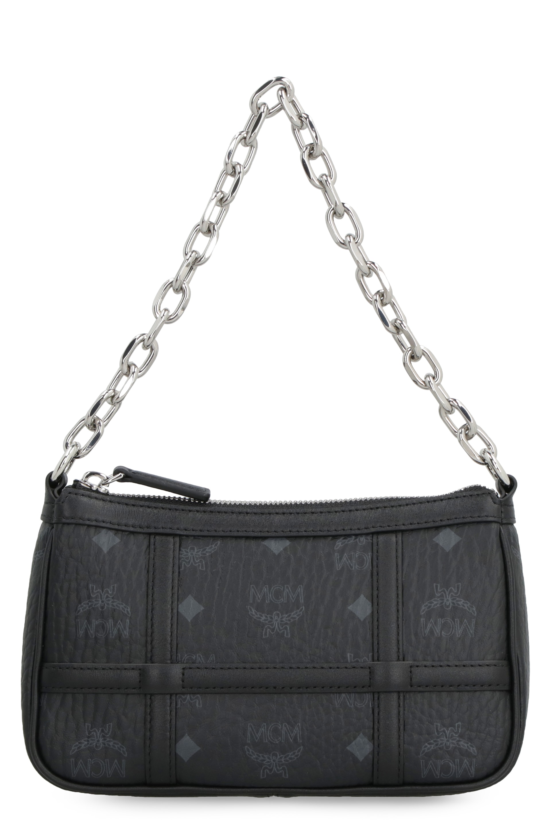 MCM Lamb Nappa Leather Mode Travia Shoulder Bag - Black