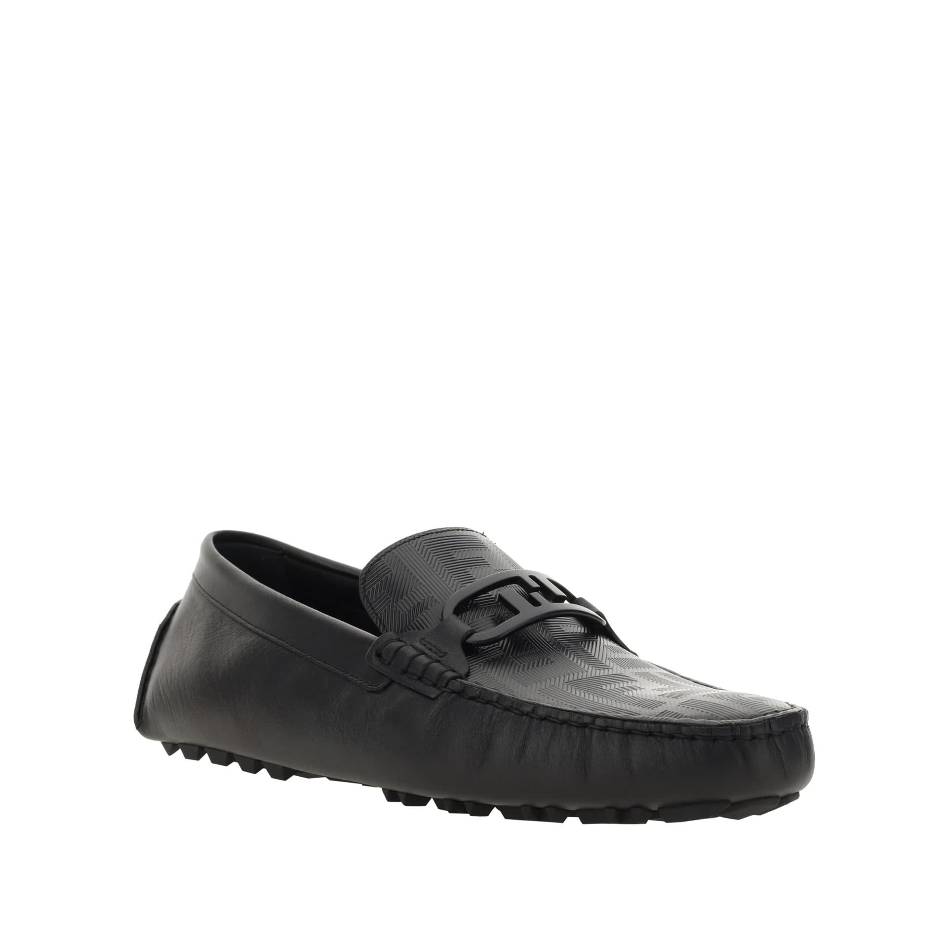 Fendi Leather Logo Loafers | italist