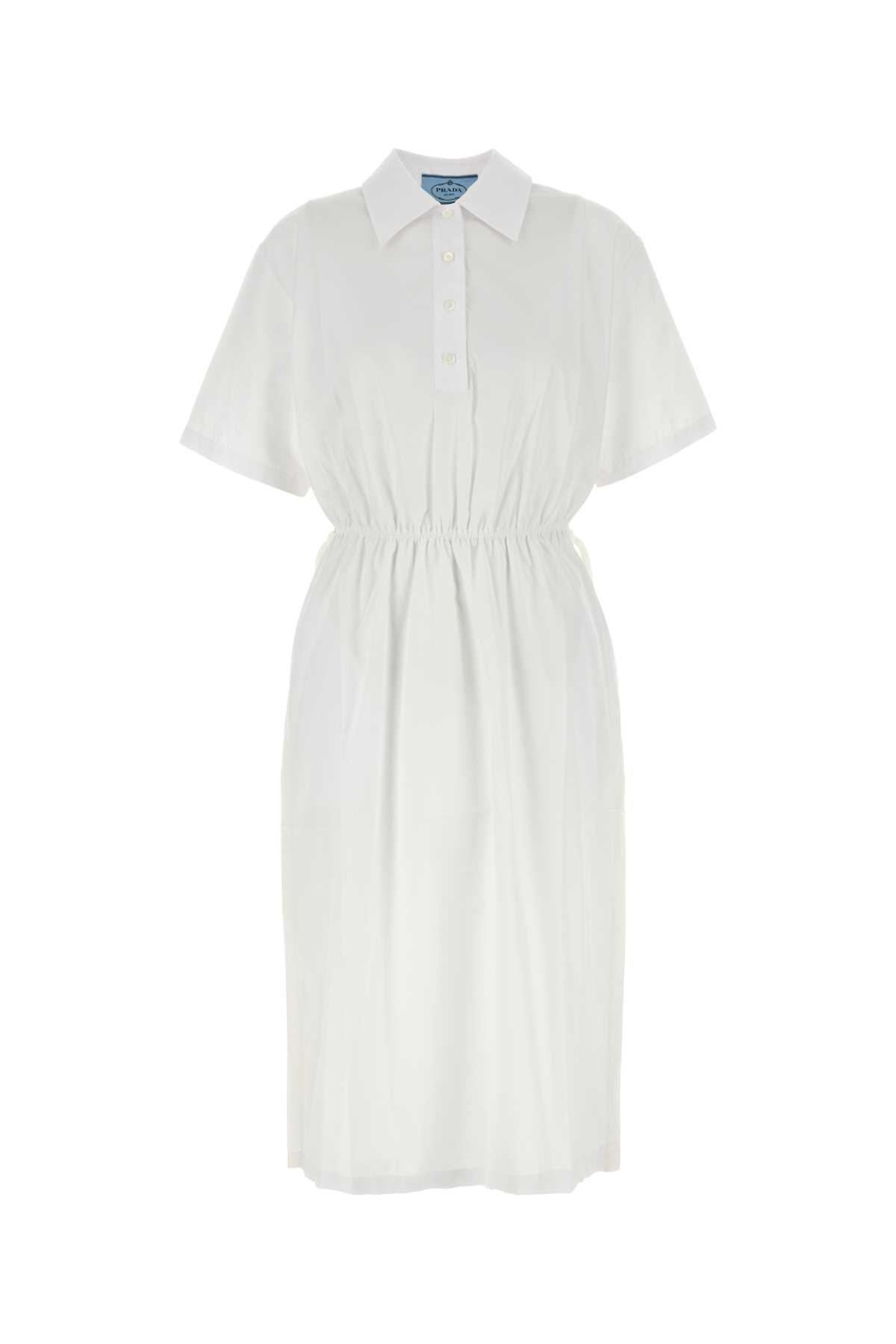 【関税&送料込】Prada White Poplin Shirt Dress Prada White Poplin Shirt Dress | italist