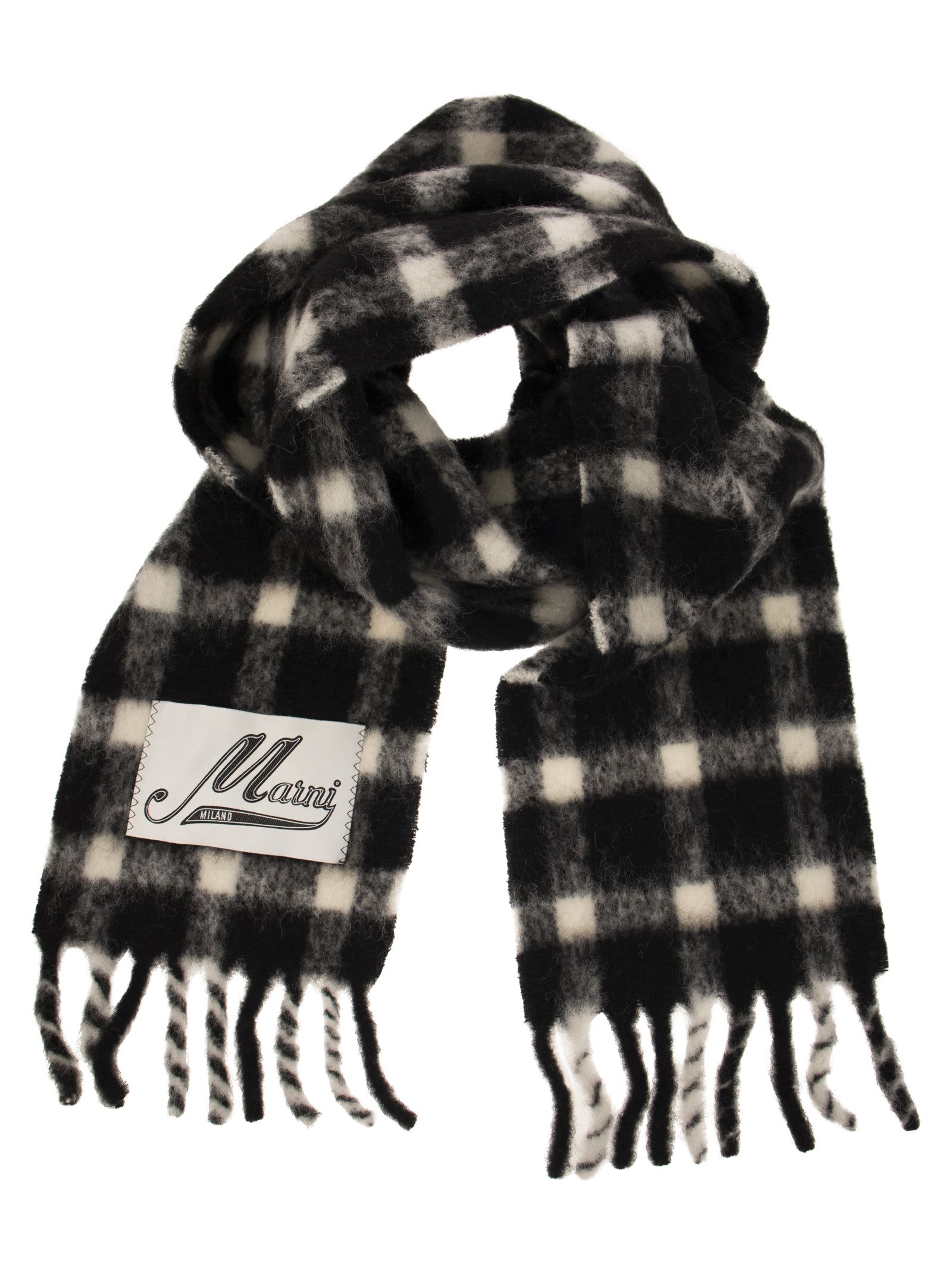 Marni Alpaca Blend Checked Scarf | italist