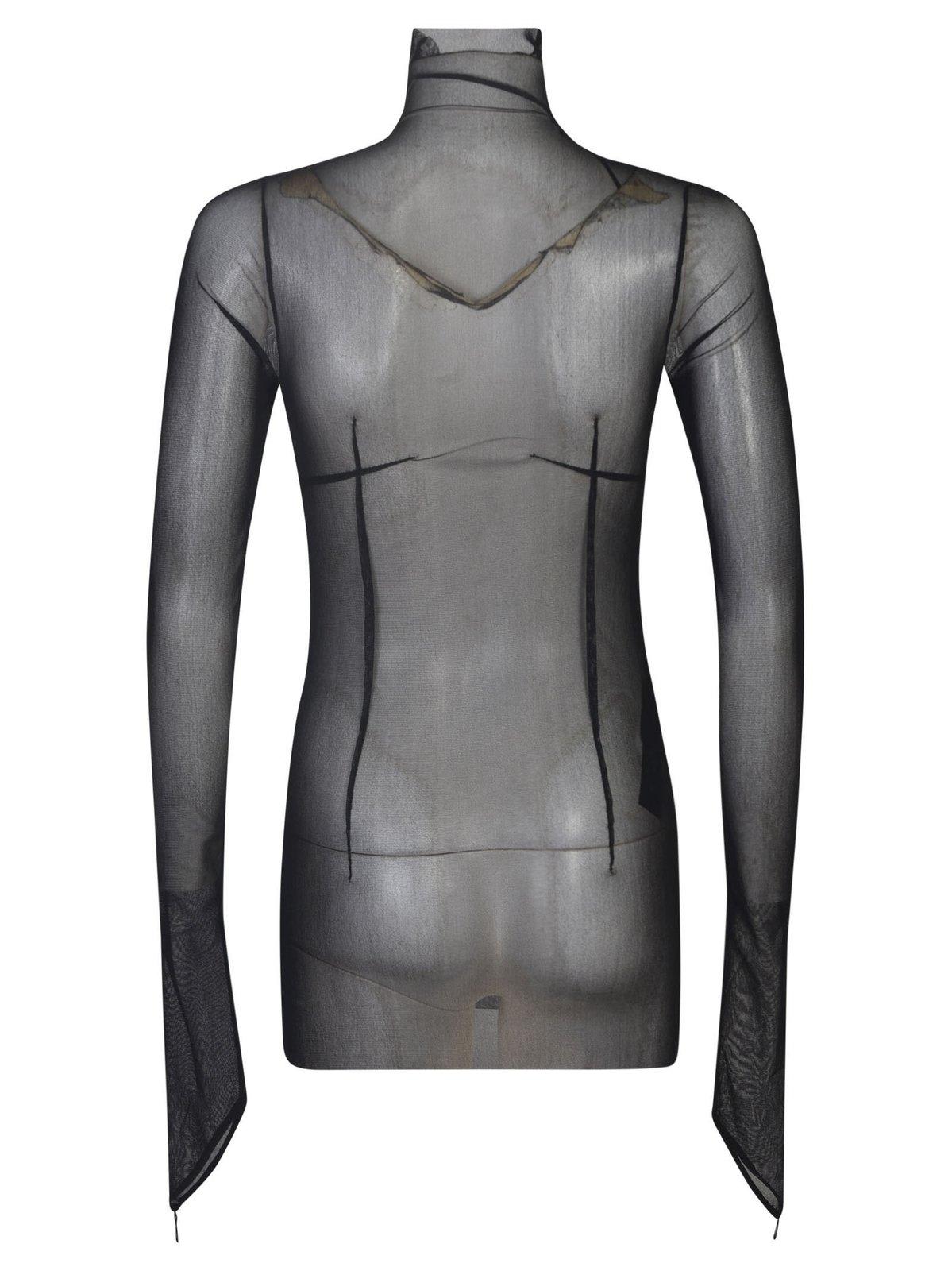 Ann Demeulemeester Sheer Detailed Long-sleeve Top | italist