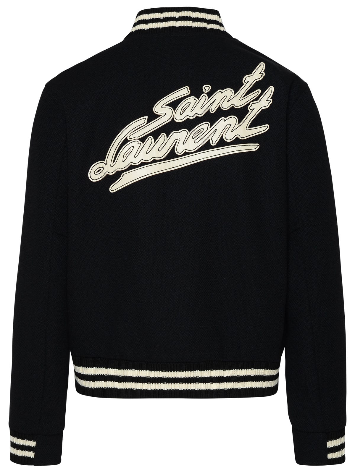Saint Laurent Black Wool Bomber Jacket | italist